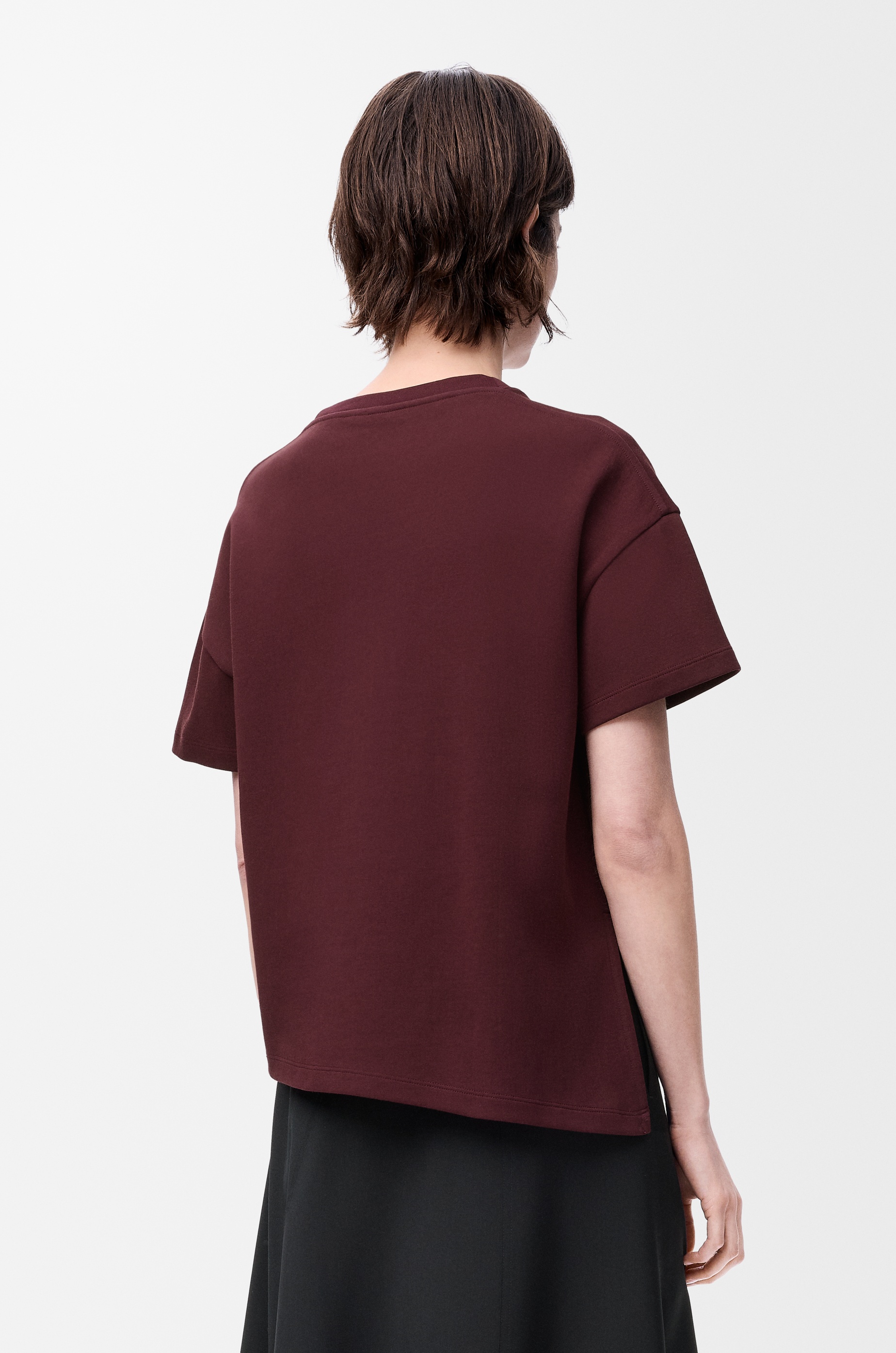 Asymmetric t-shirt in cotton blend - 4