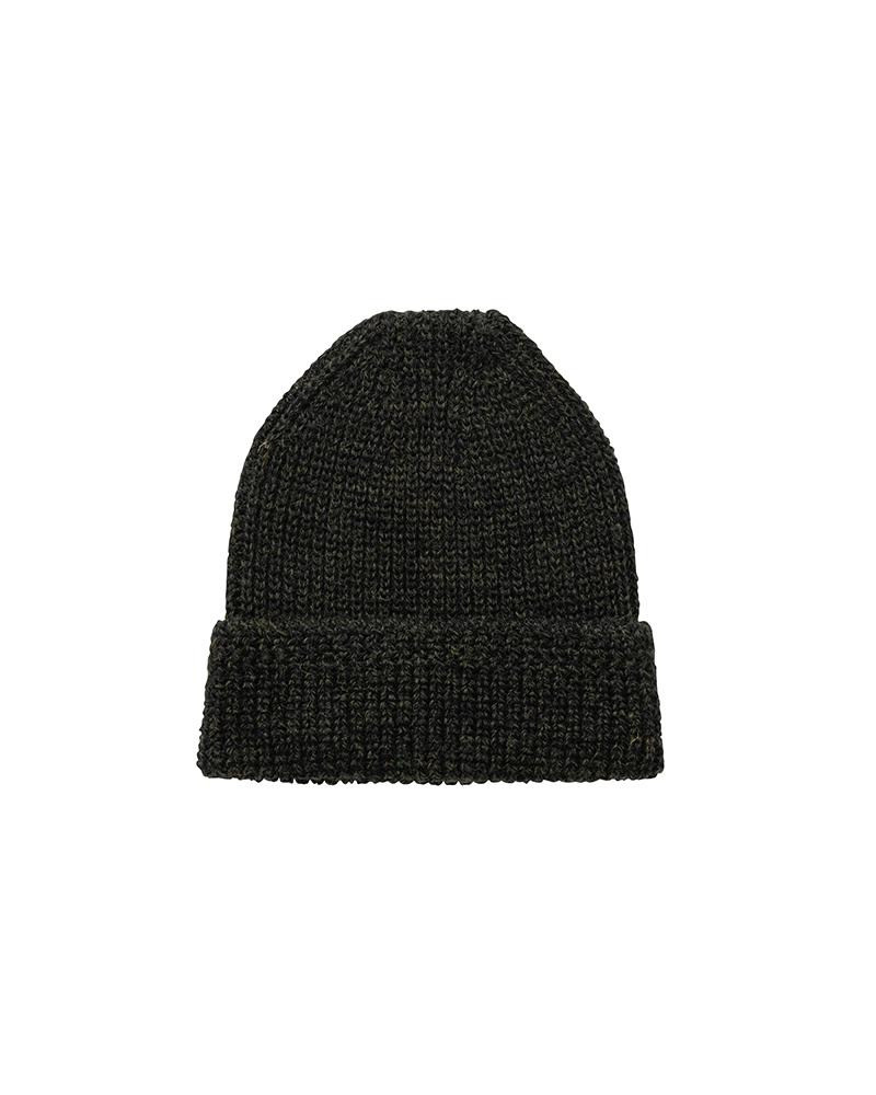 visvim KNIT BEANIE (WOOL) OLIVE outlook