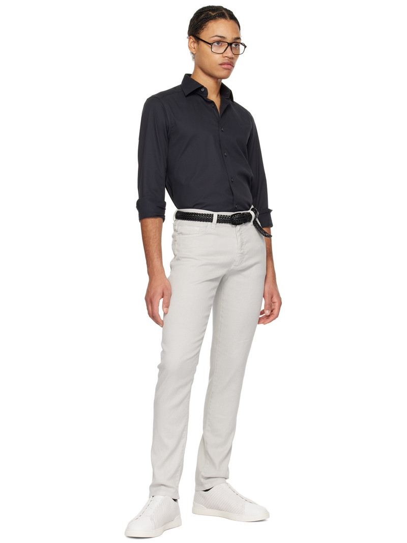 ZEGNA White Triple Stitch Sneakers outlook