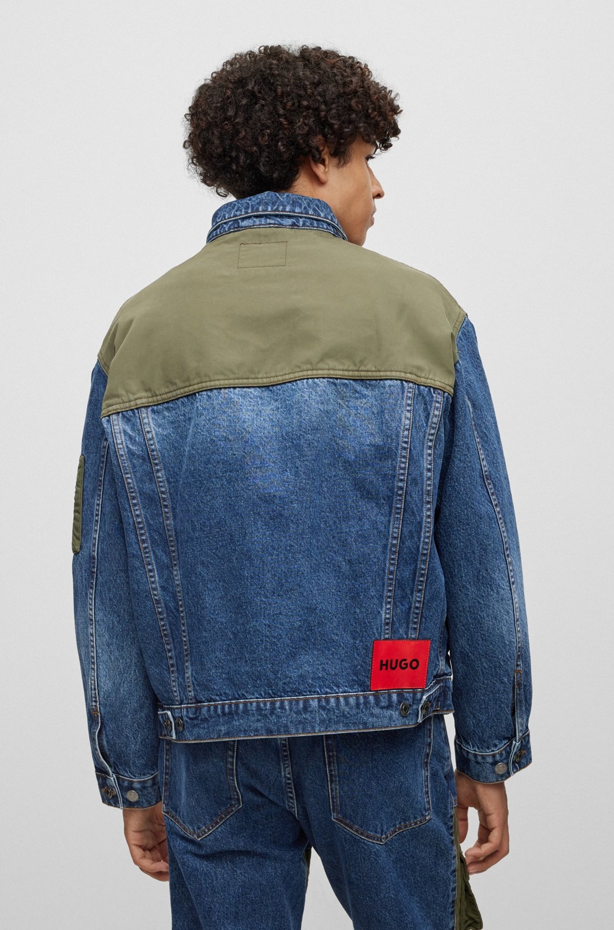 HYBRID RELAXED-FIT JACKET IN BLUE RIGID DENIM - 4