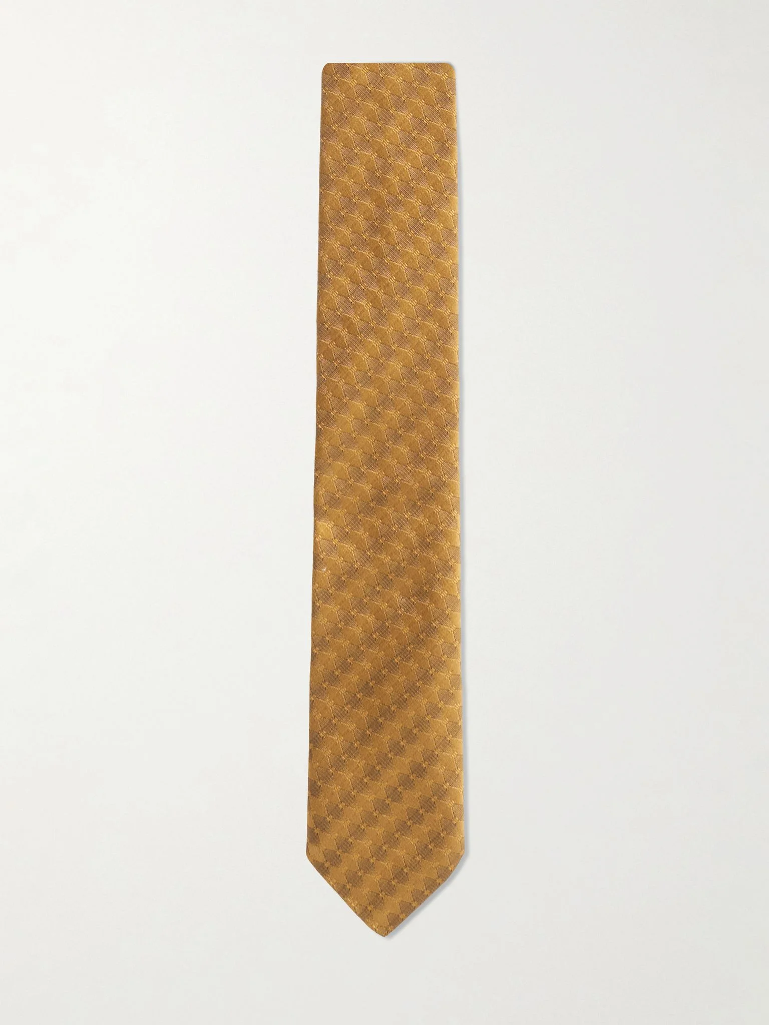 Silk-jacquard tie Mustard - 1