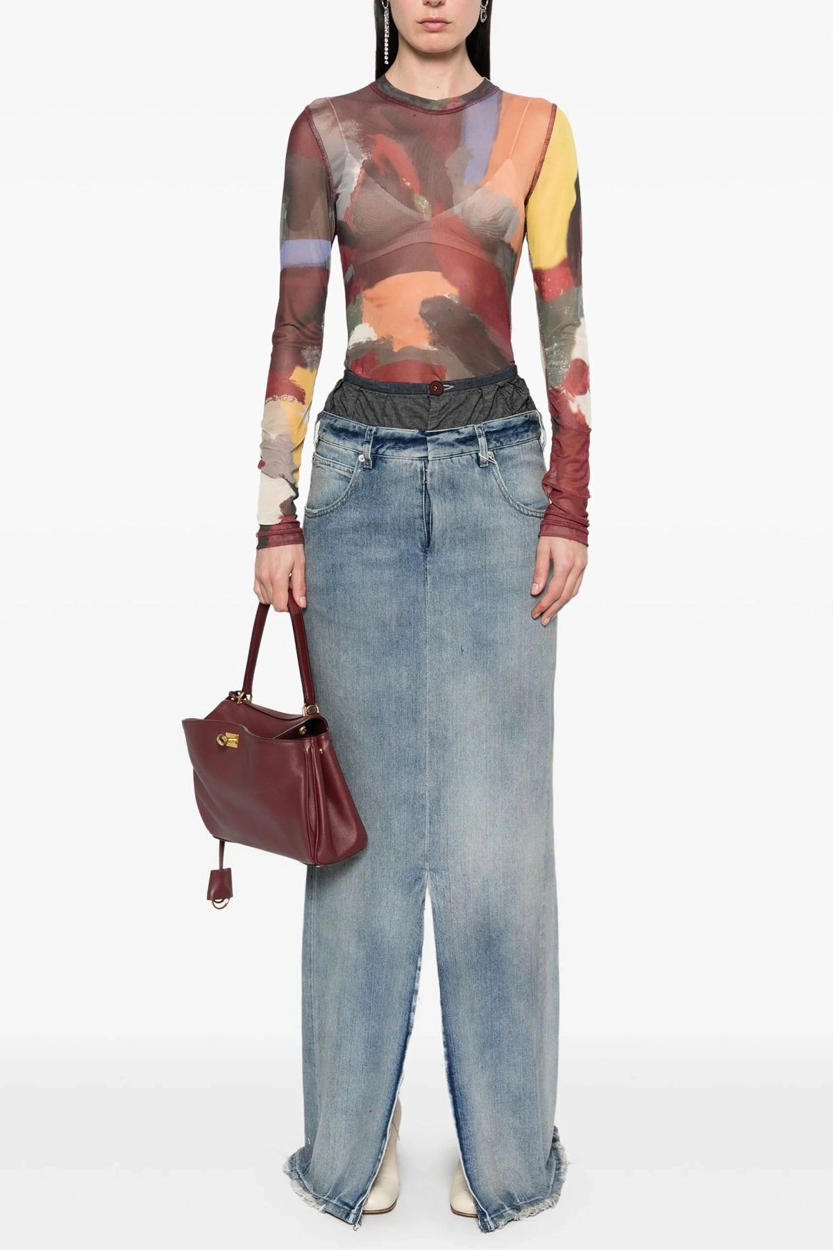 Slits denim skirt - 2