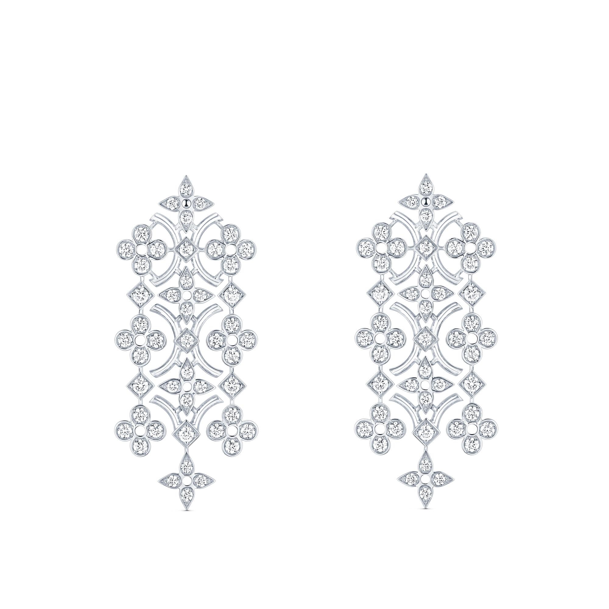 Dentelle Masterpiece Earrings, White Gold And Diamonds - 1