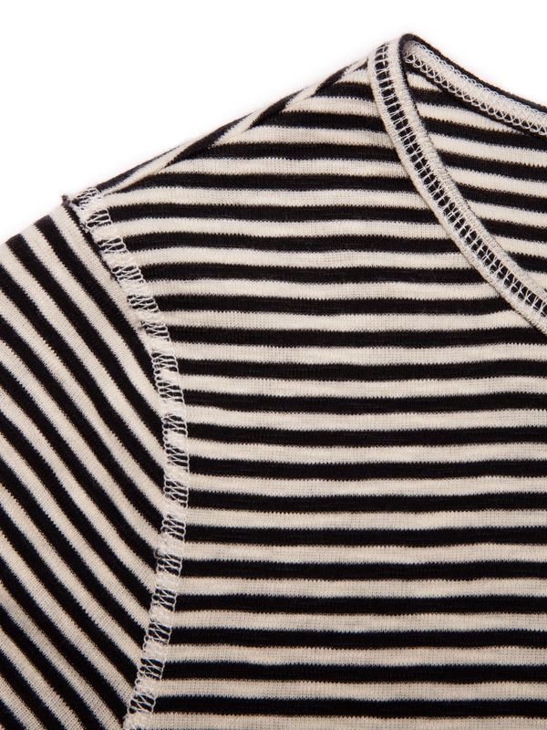 Eve Striped Slub T-Shirt Ecru/Black - 6