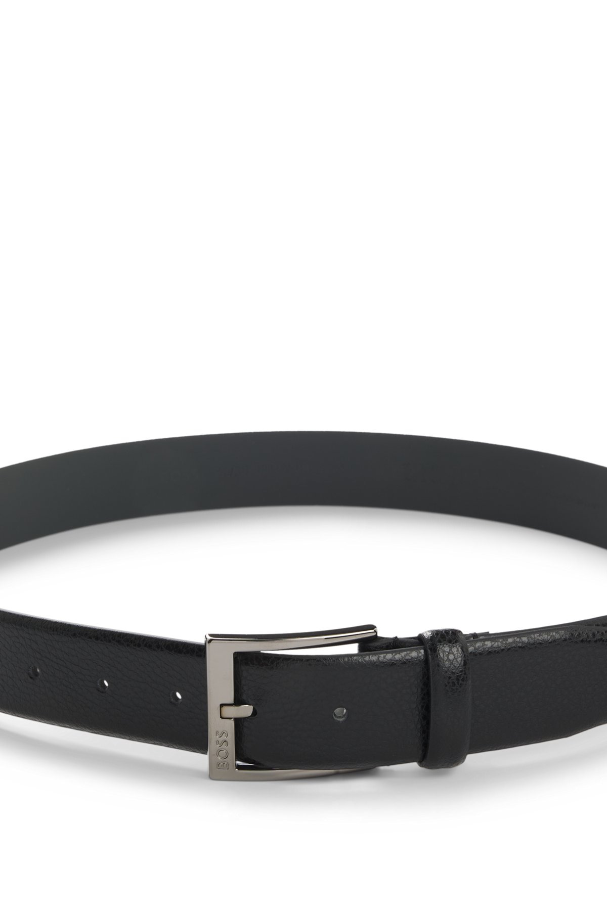 ITALIAN LEATHER BELT WITH A POLISHED ROLLER BUCKLE - 4