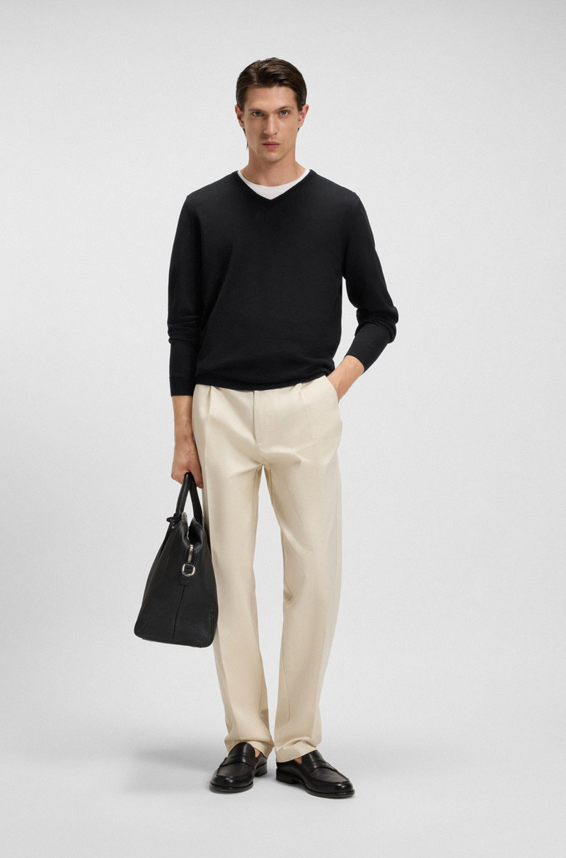 BOSS V-NECK SWEATER IN MERINO WOOL outlook