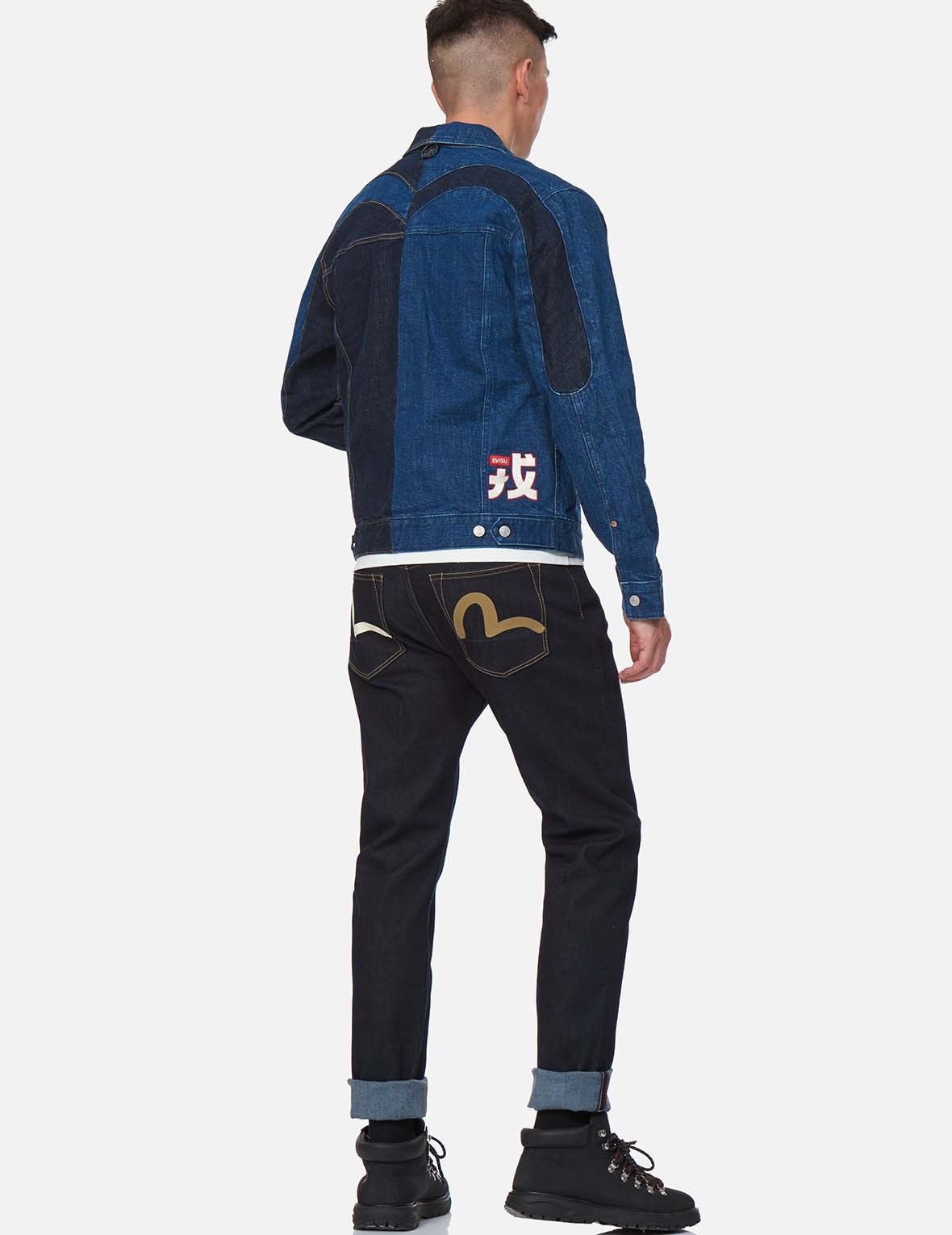 DAICOCK INSERTED 2-TONE DENIM JACKET - 4