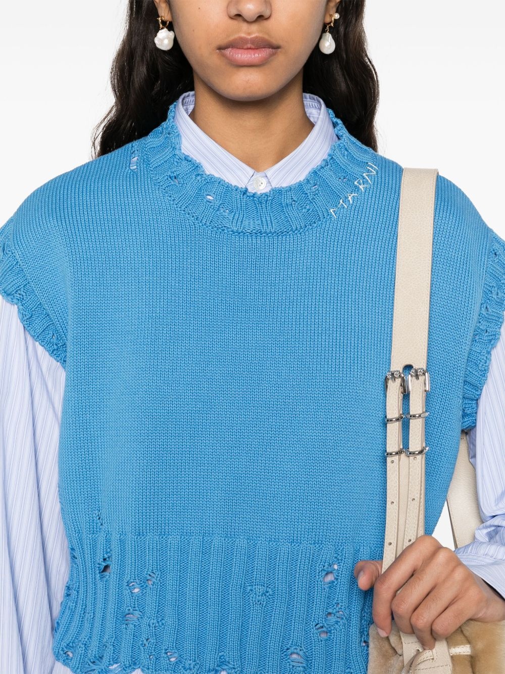 crew-neck sleeveless sweater - 5