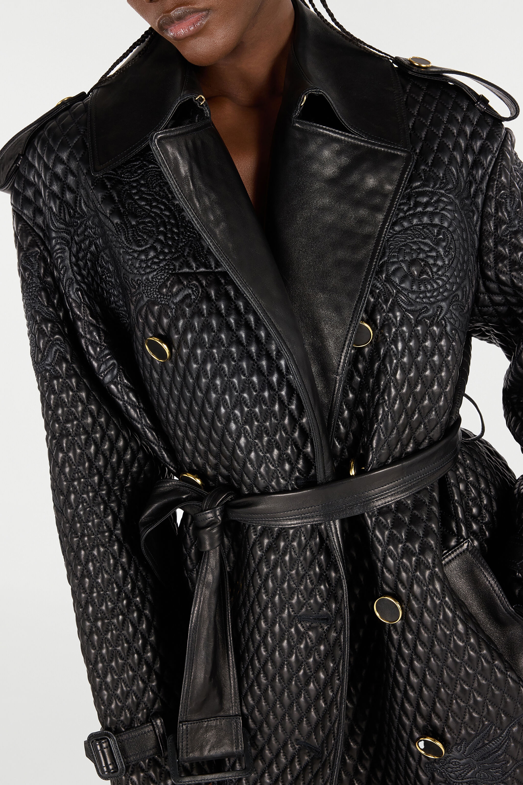 Long Trench Coat With Dragons - 6