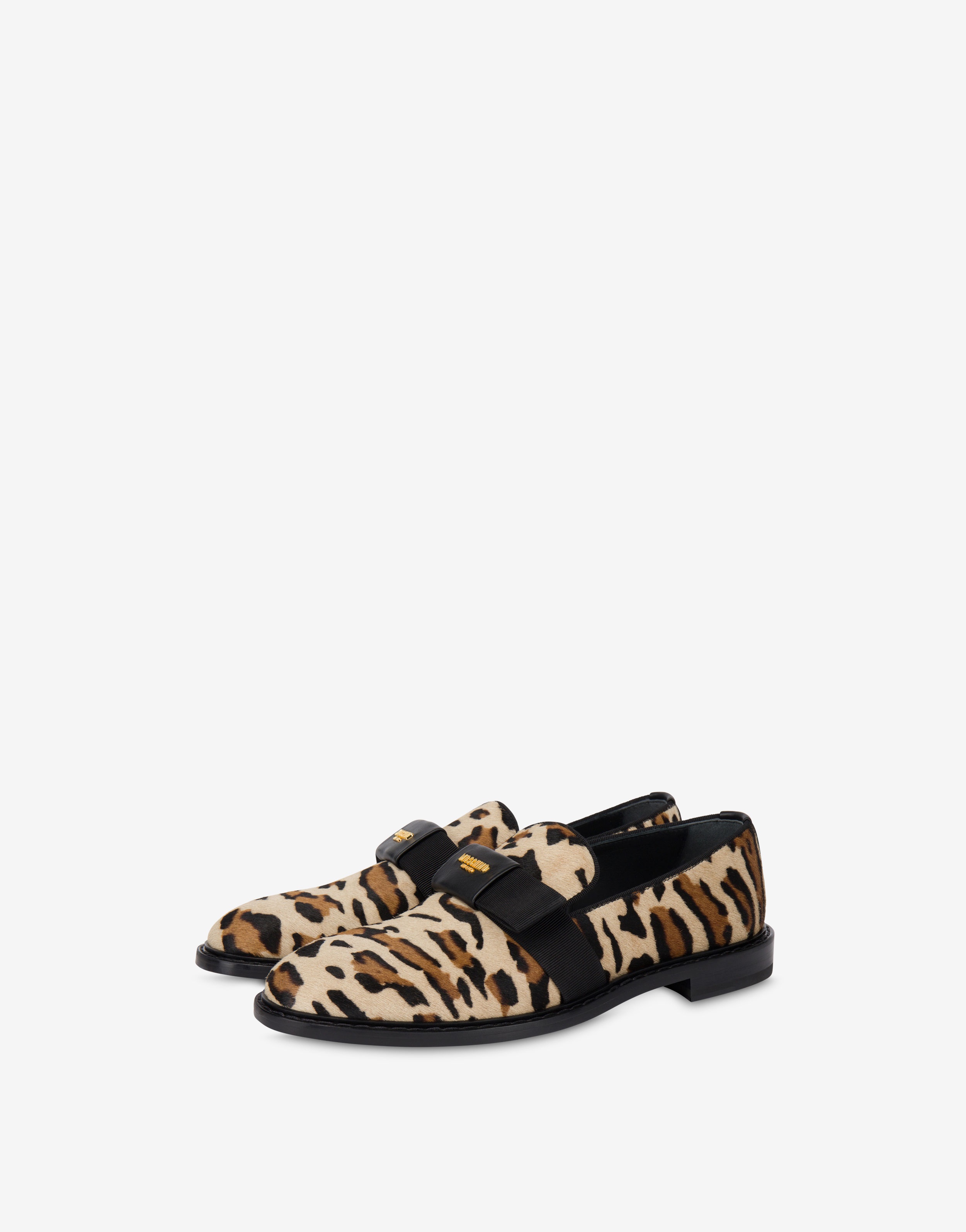 LEOPARD PRINT PONY HAIR LOAFERS - 1