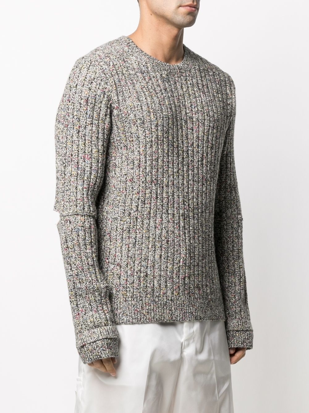 ribbed speckle knit jumper - 3