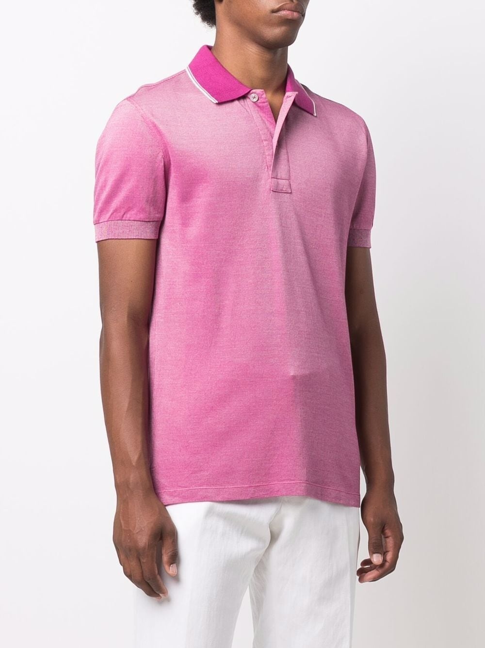 two-tone short-sleeve polo shirt - 3