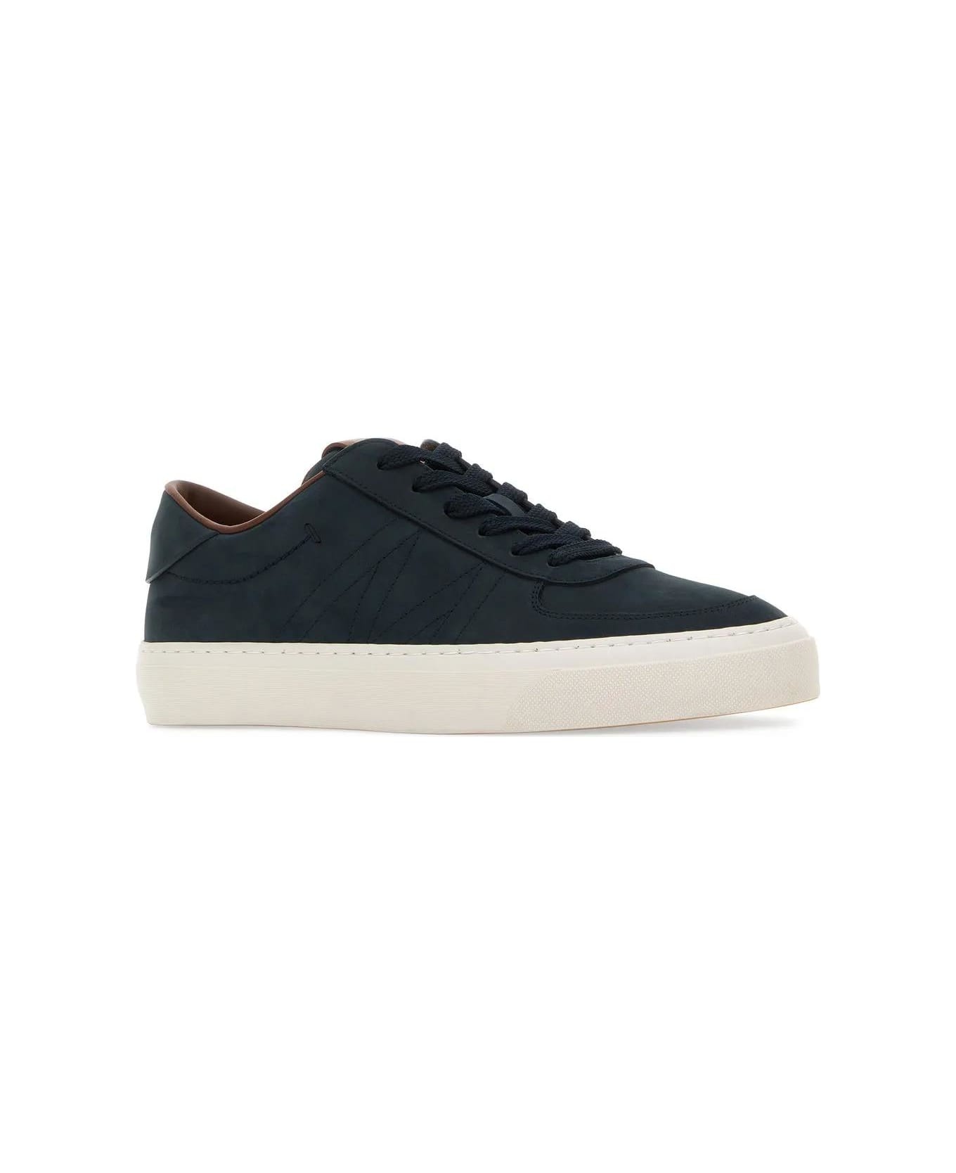 Midnight Blue Leather Monclub Sneakers - 2