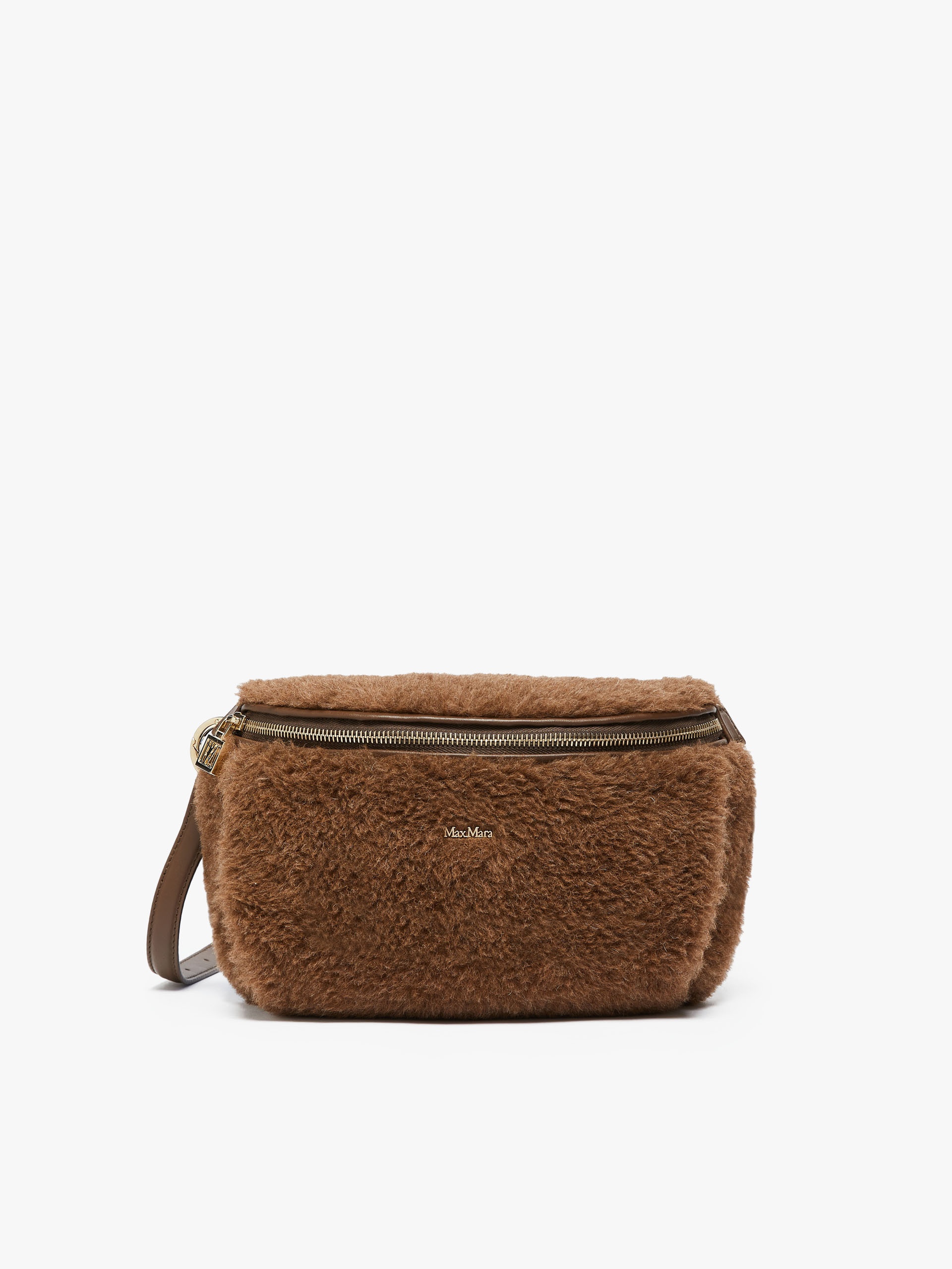 TEDDYBANANE4 Belt bag in alpaca and cashmere Teddy fabric - 1