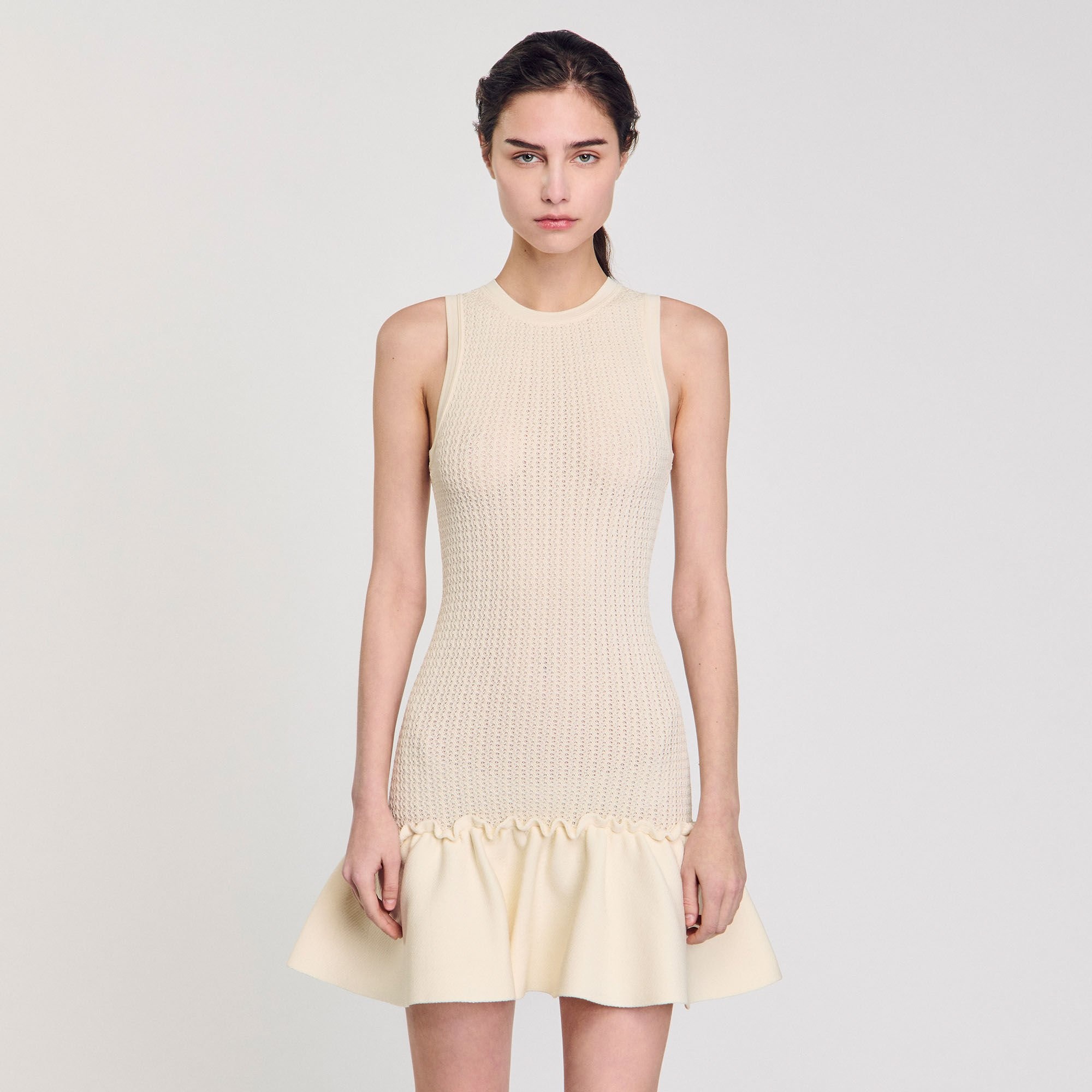 MINI KNIT DRESS WITH RUFFLE - 4
