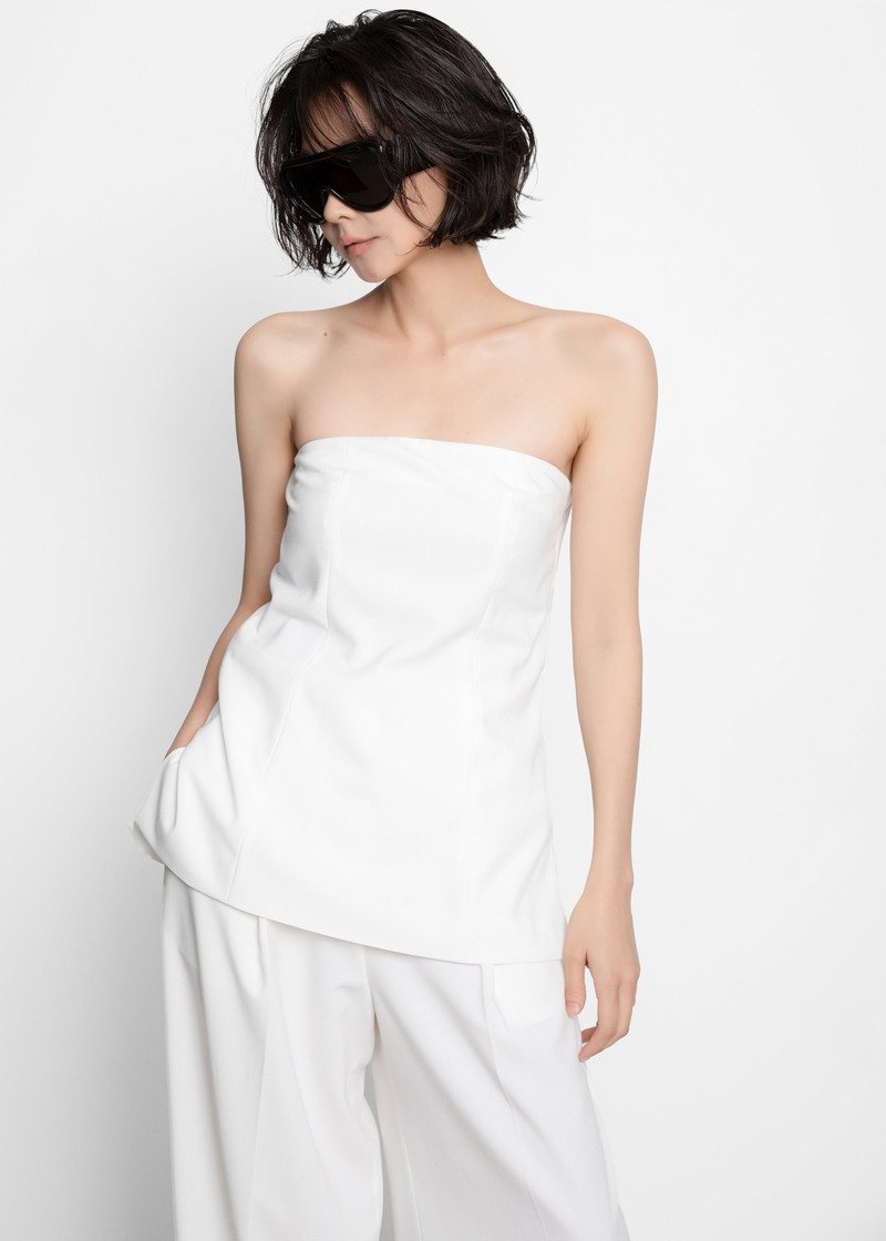 Abbie Strapless Top - White 8