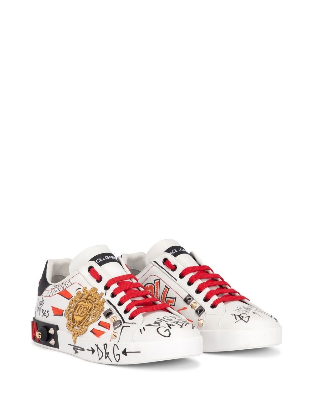 lace-up low-top sneakers - 2