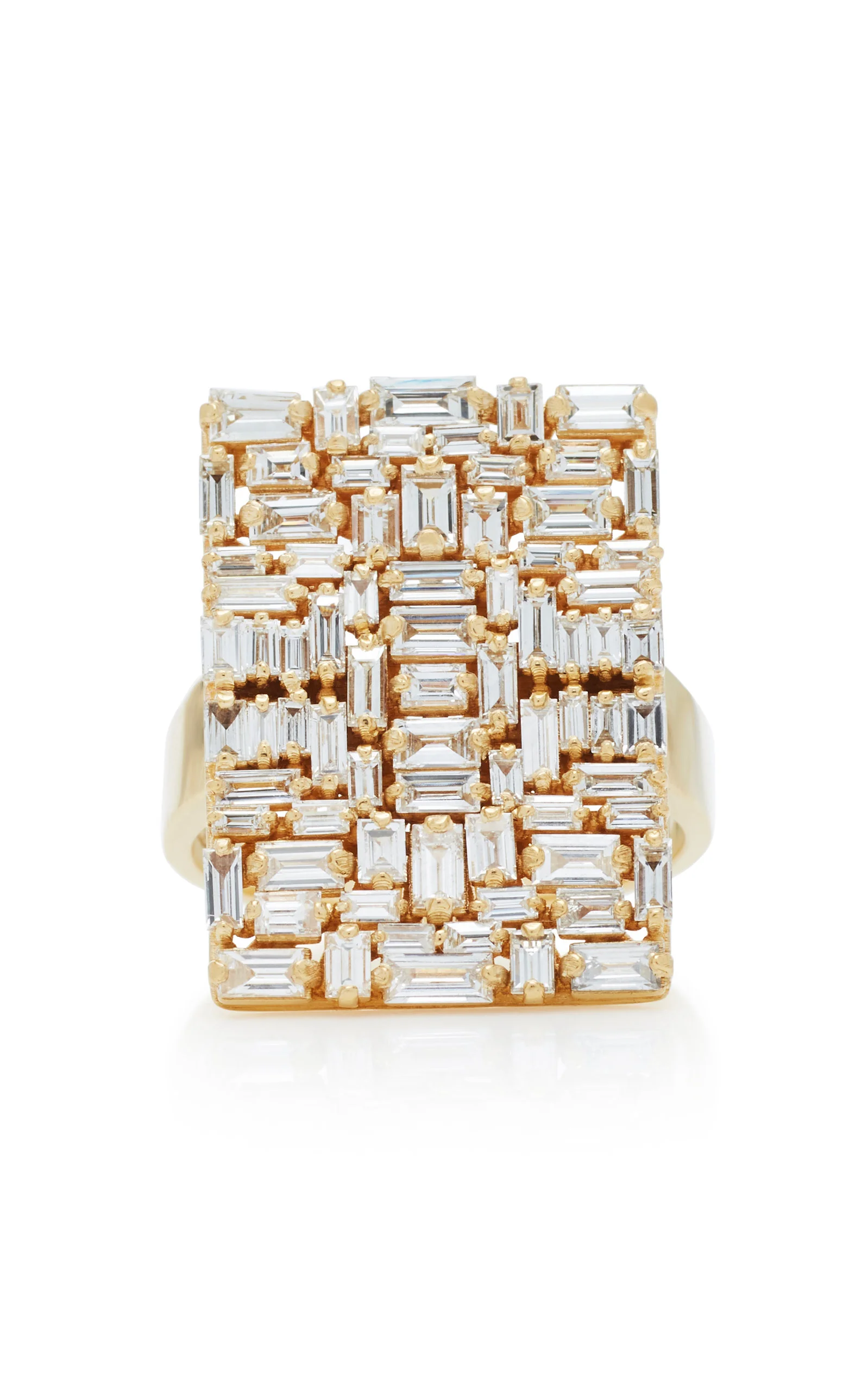 White Diamond Baguette Ring gold - 1