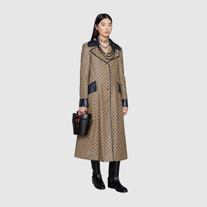 GUCCI GG canvas coat with crystals outlook