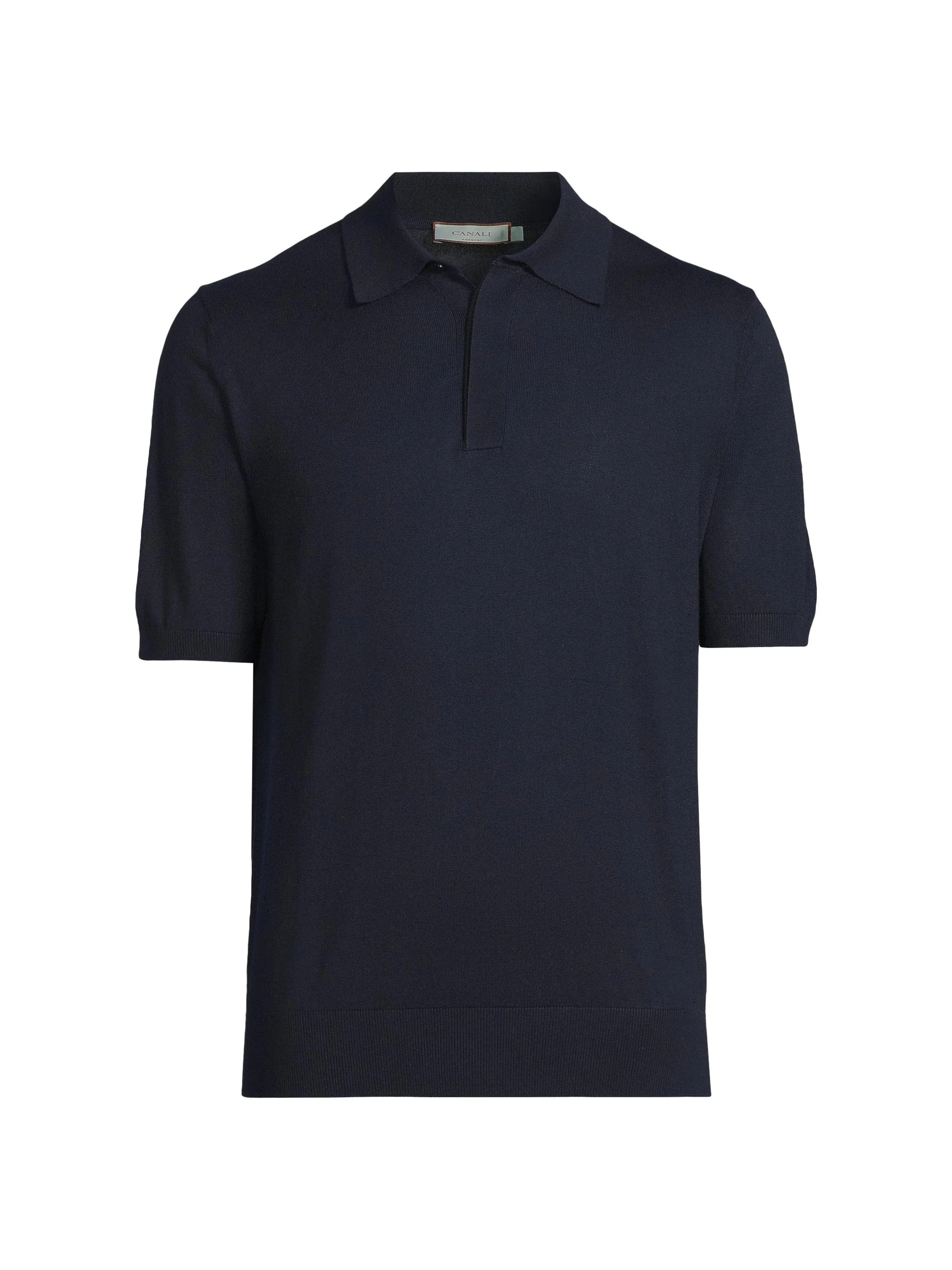 Men's Dressy Lux Modern-Fit Suede Placket Polo Shirt - Navy - 1