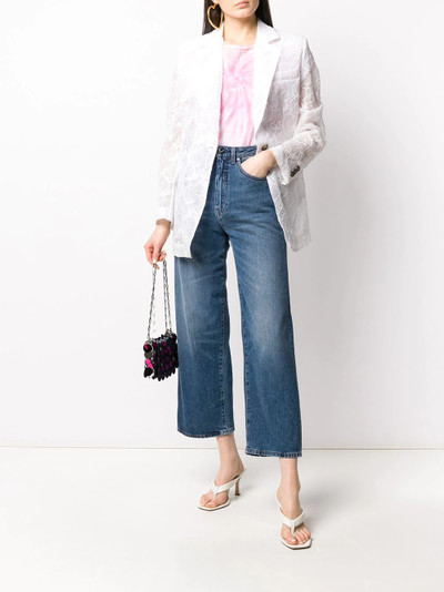 MSGM single breasted floral lace blazer outlook