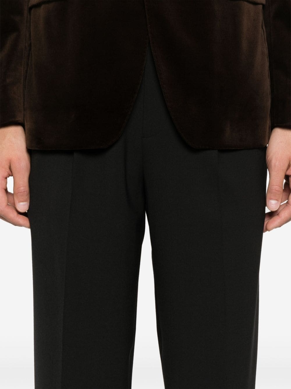 pleat-detail tapered trousers - 5