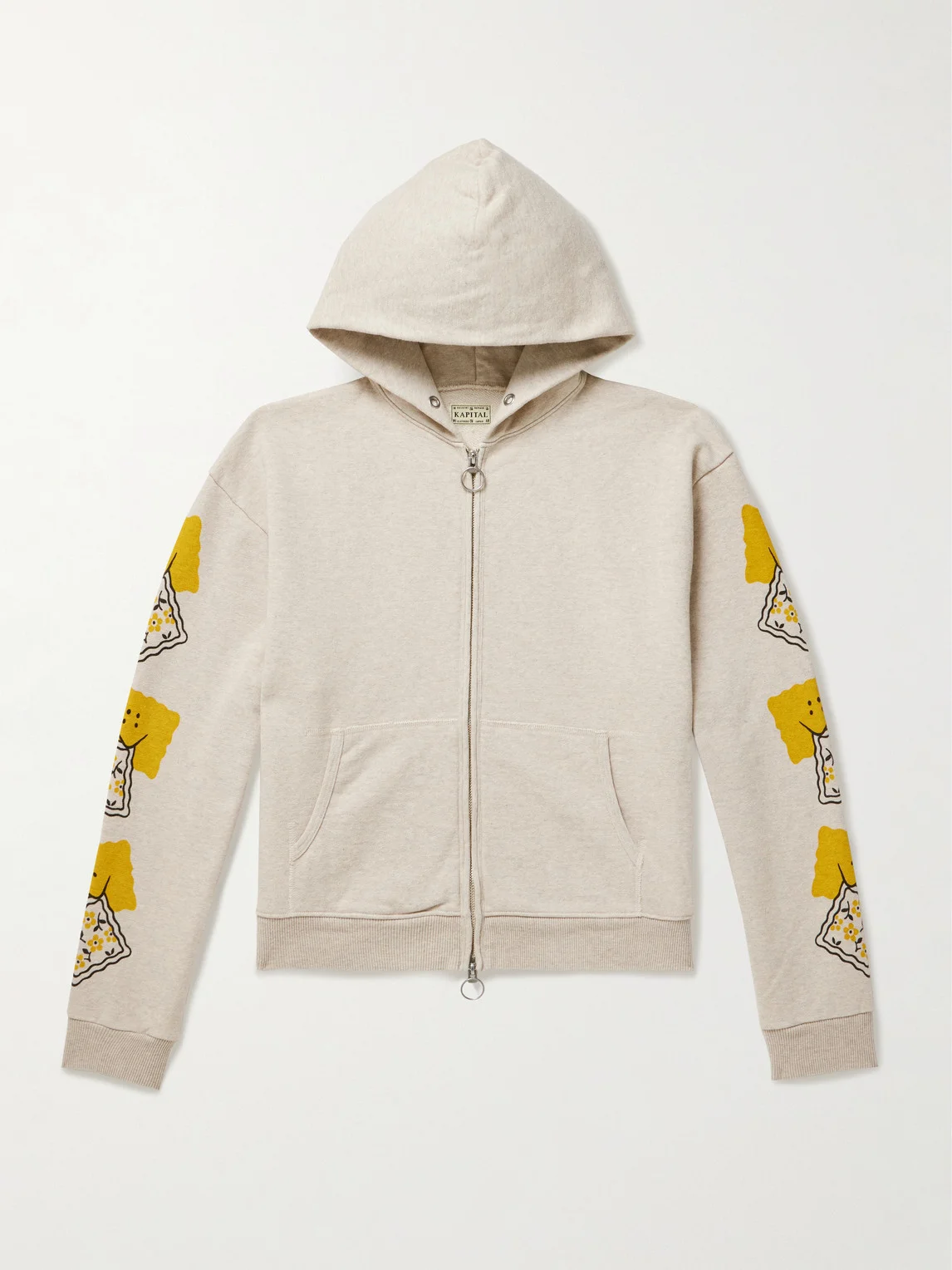 Printed Cotton-Jersey Zip-Up Hoodie - 1