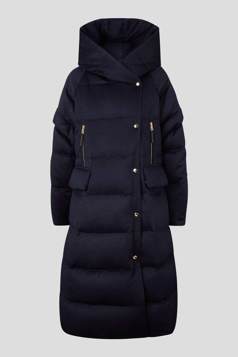 Leana Cashmere down coat in Dark blue 1