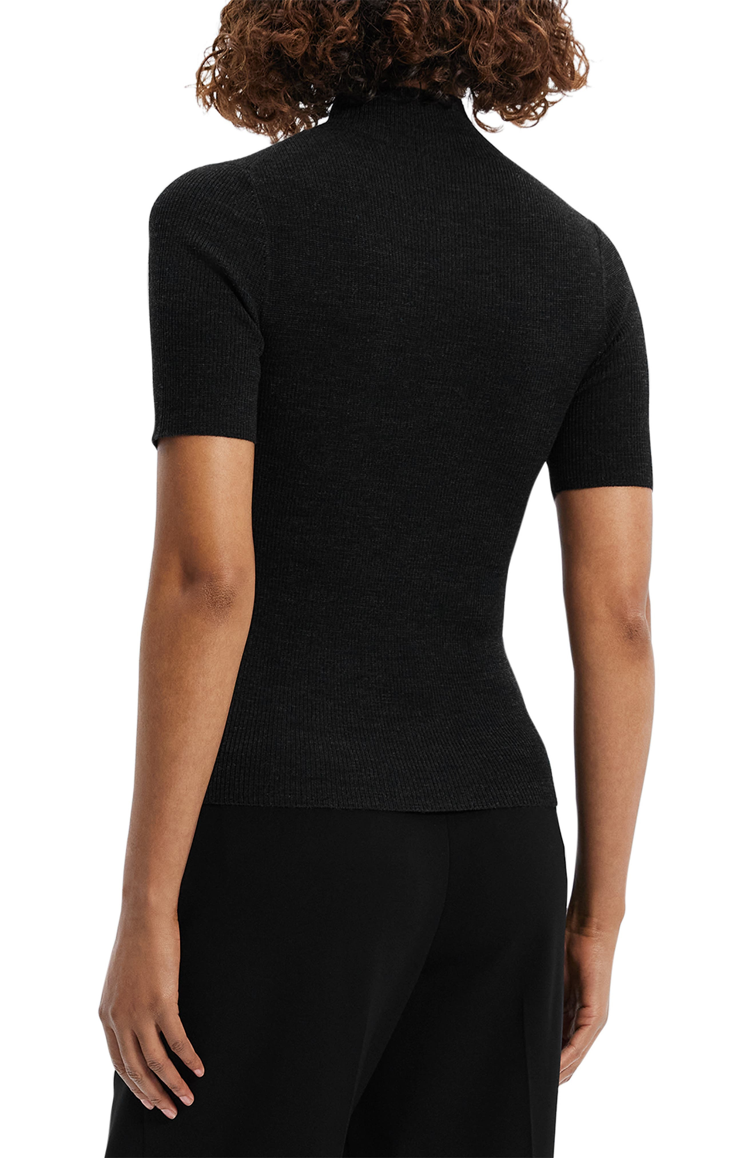 Theory Leenda Merino Wool Mock Neck Sweater in Black at Nordstrom - 2