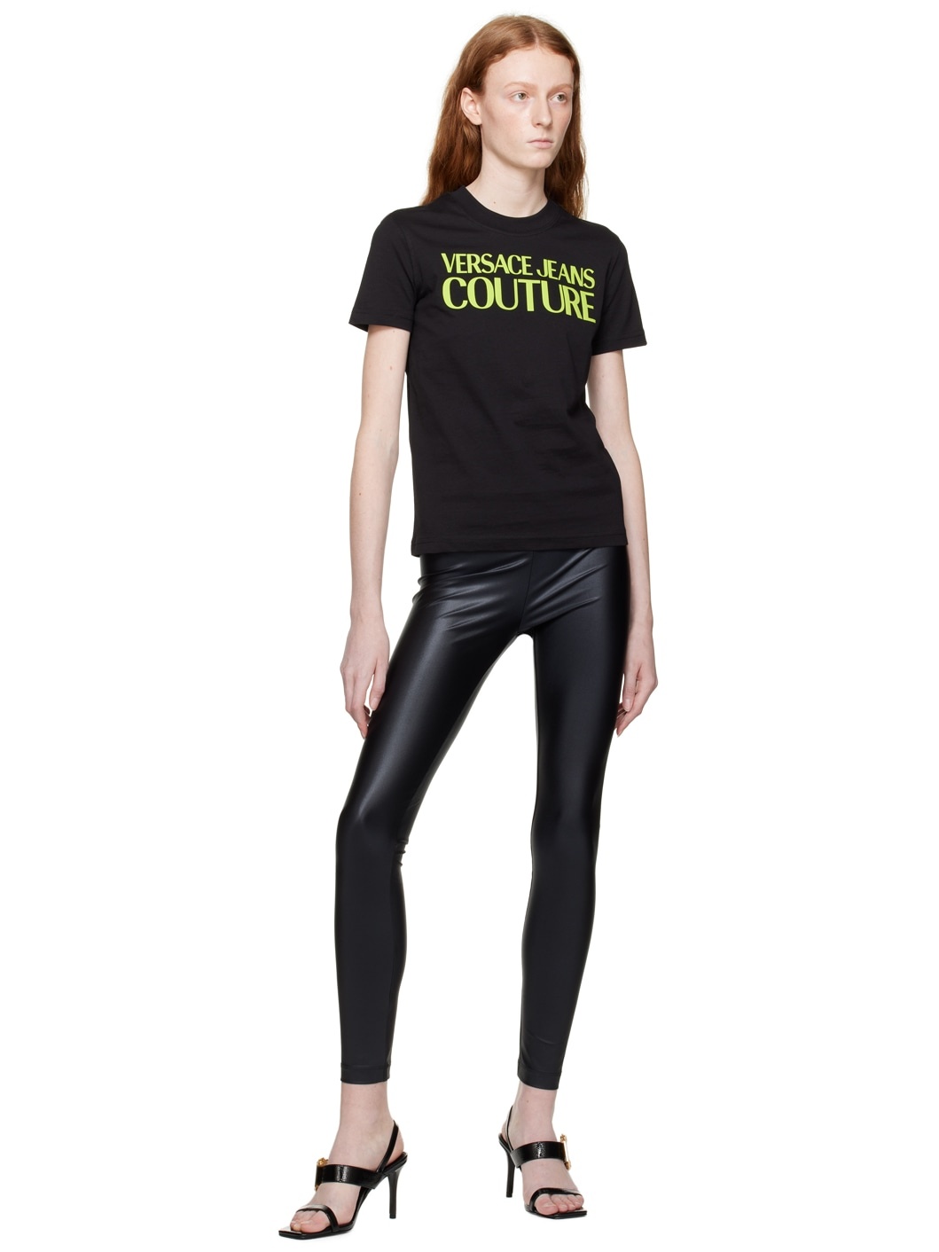 Black Jacquard Leggings - 4