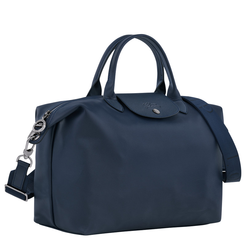 Le Pliage Xtra L Handbag Navy - Leather 3
