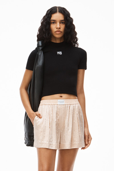 Alexander Wang LOGO PATCH MOCK NECK TOP IN BODYCON KNIT outlook