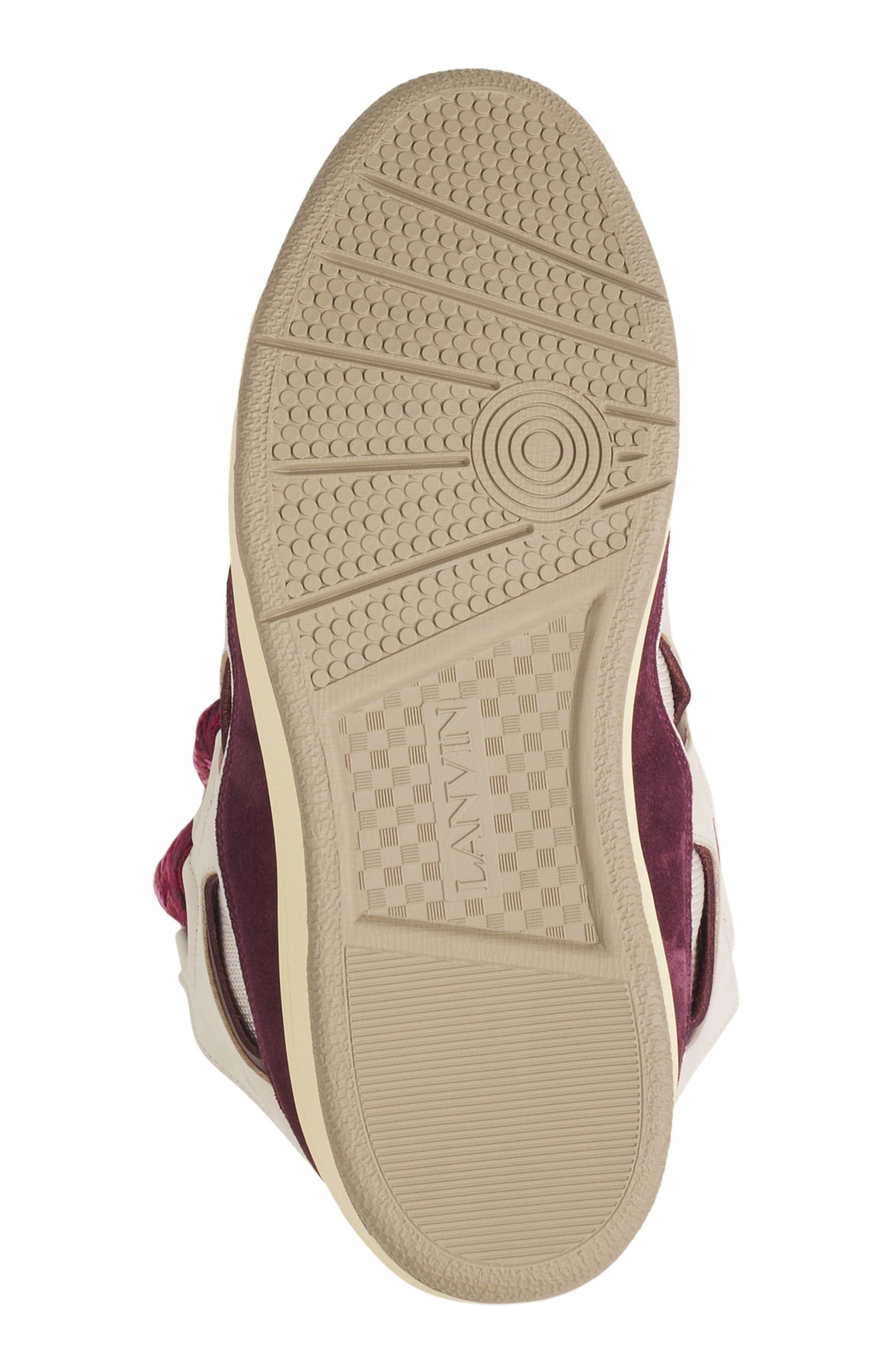 Lanvin Curb Leather Sneakers in Beige/burgundy at Nordstrom - 6
