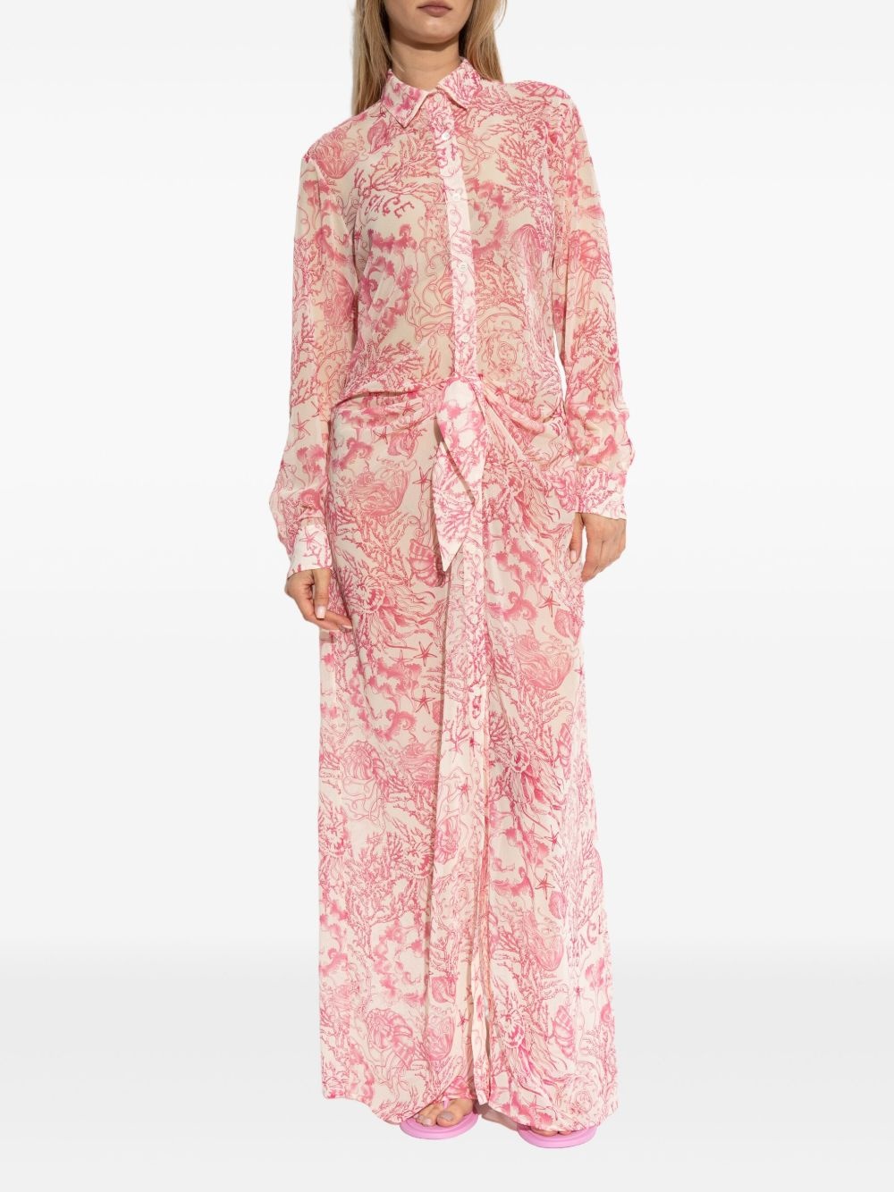 Barocco-print maxi dress - 3