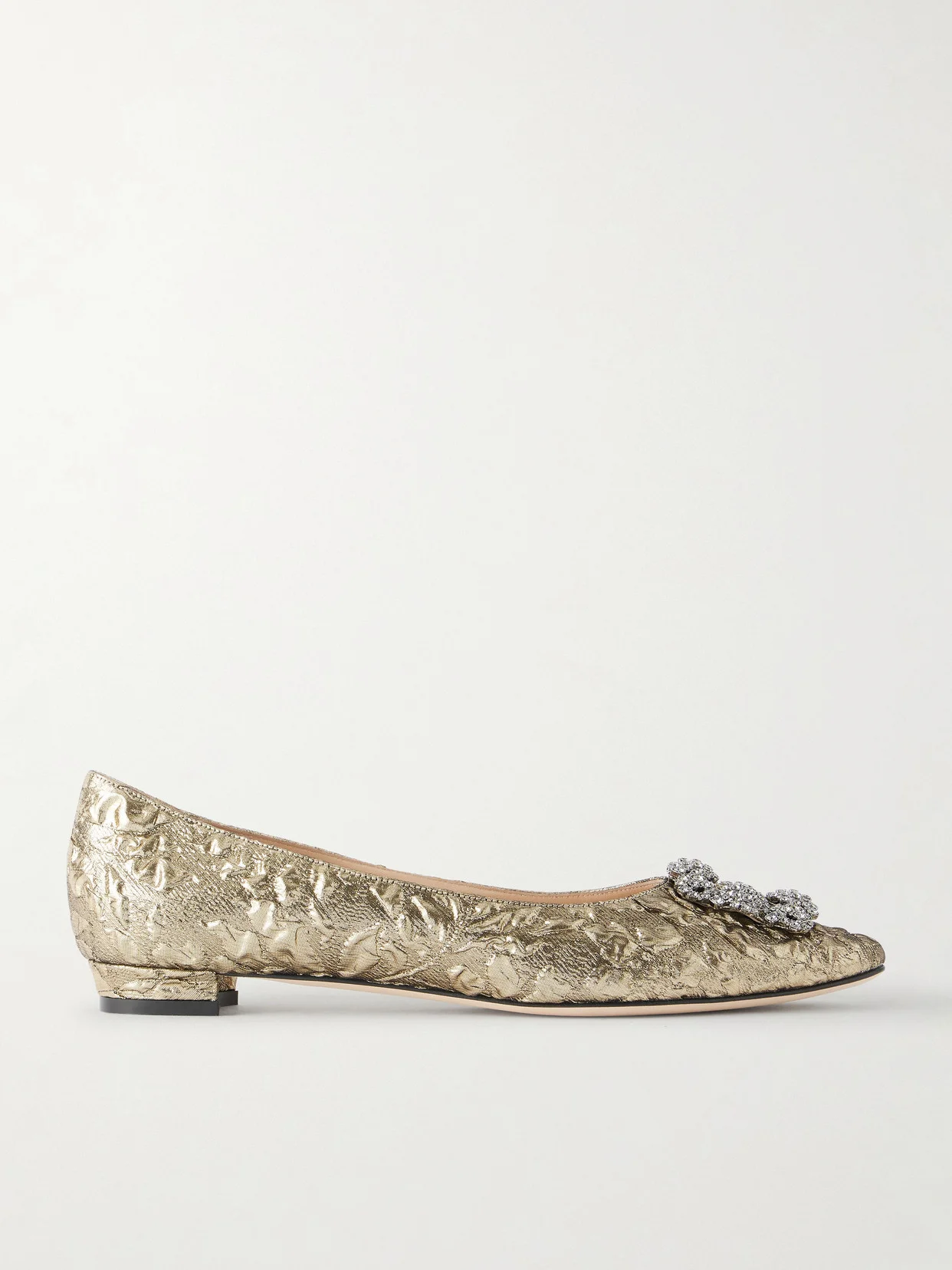 + Emilia Wickstead Hangisi Crystal-embellished Metallic Jacquard Ballet Flats - 1