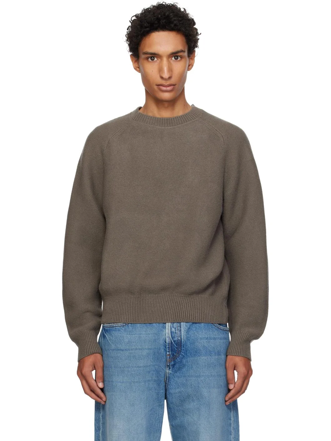 Taupe Raglan Link Sweater - 1