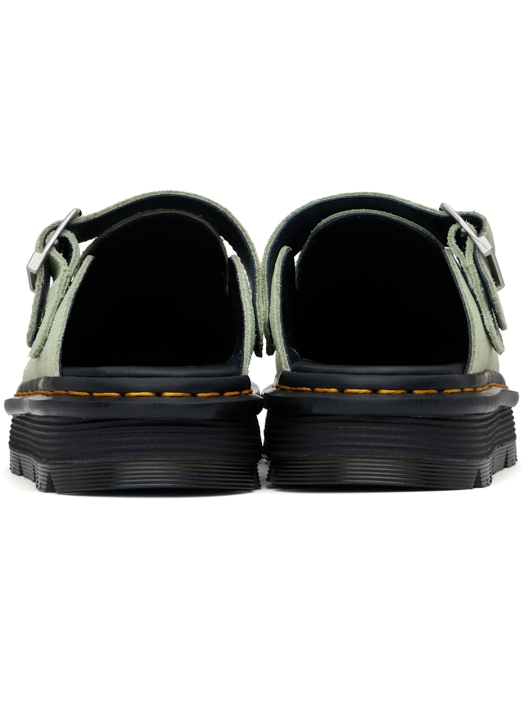 Green Zebzag Suede Slingback Platform Slip-On Loafers - 2