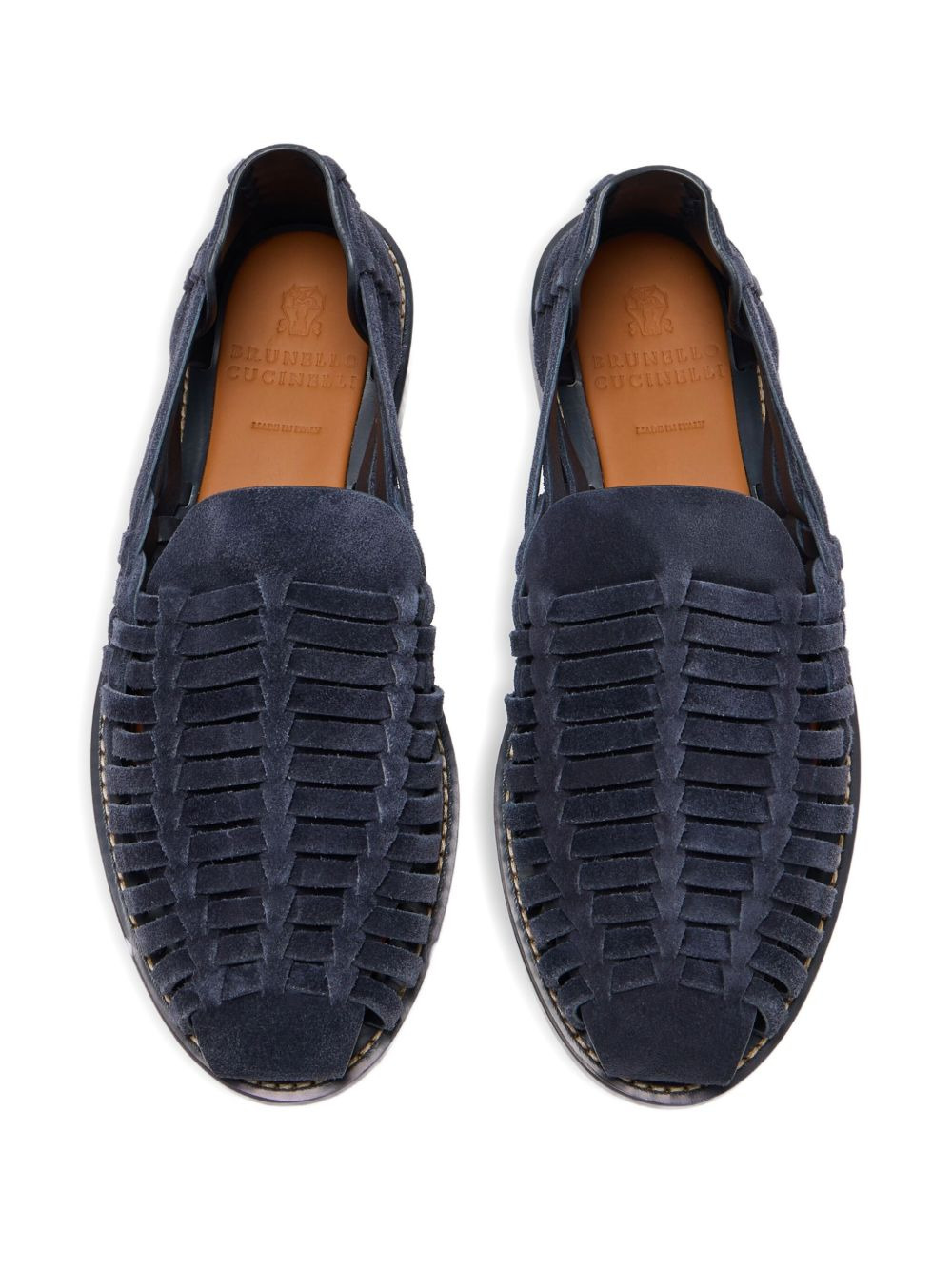 woven suede loafers - 2