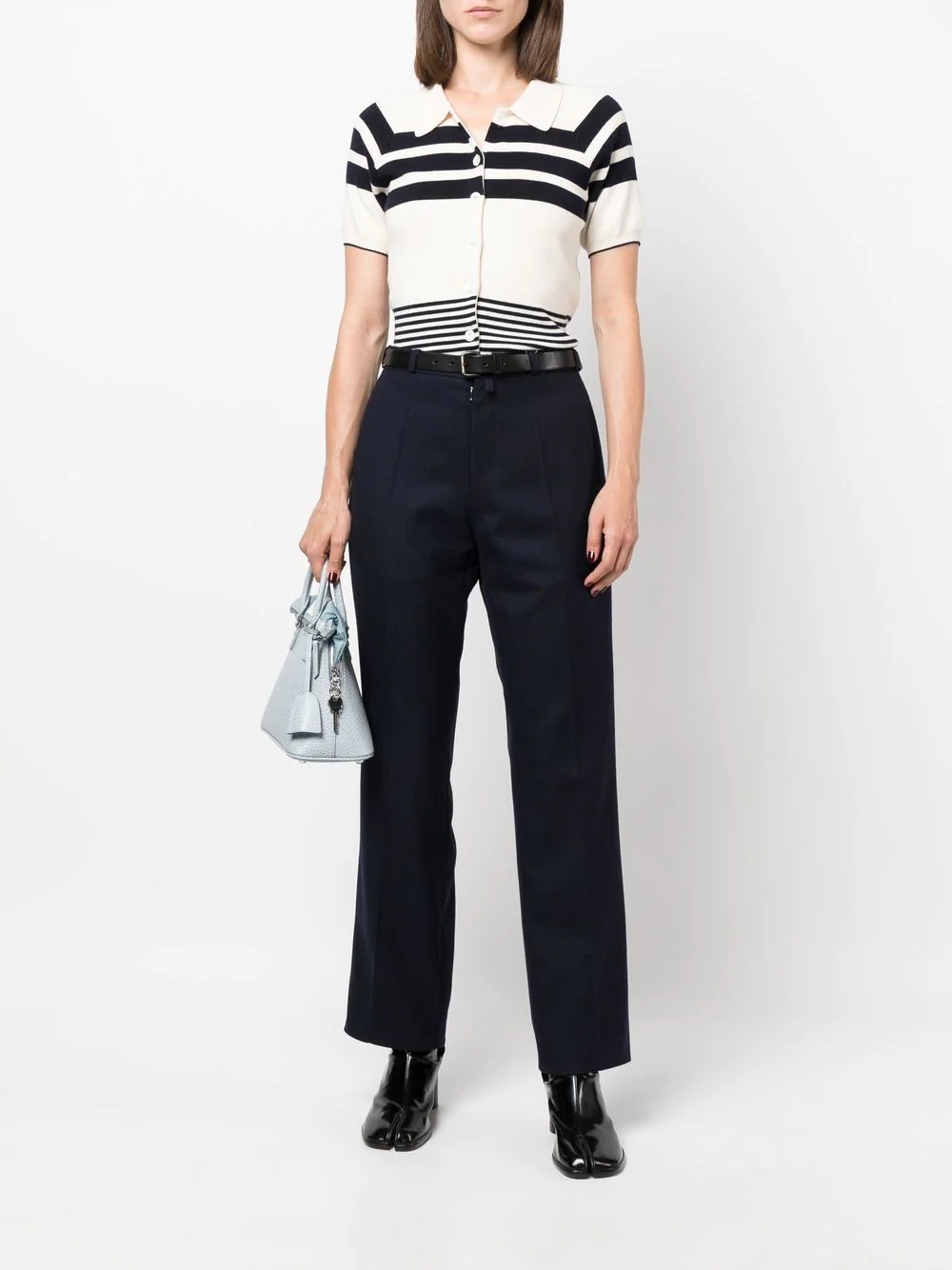 four-stitch wool trousers - 2