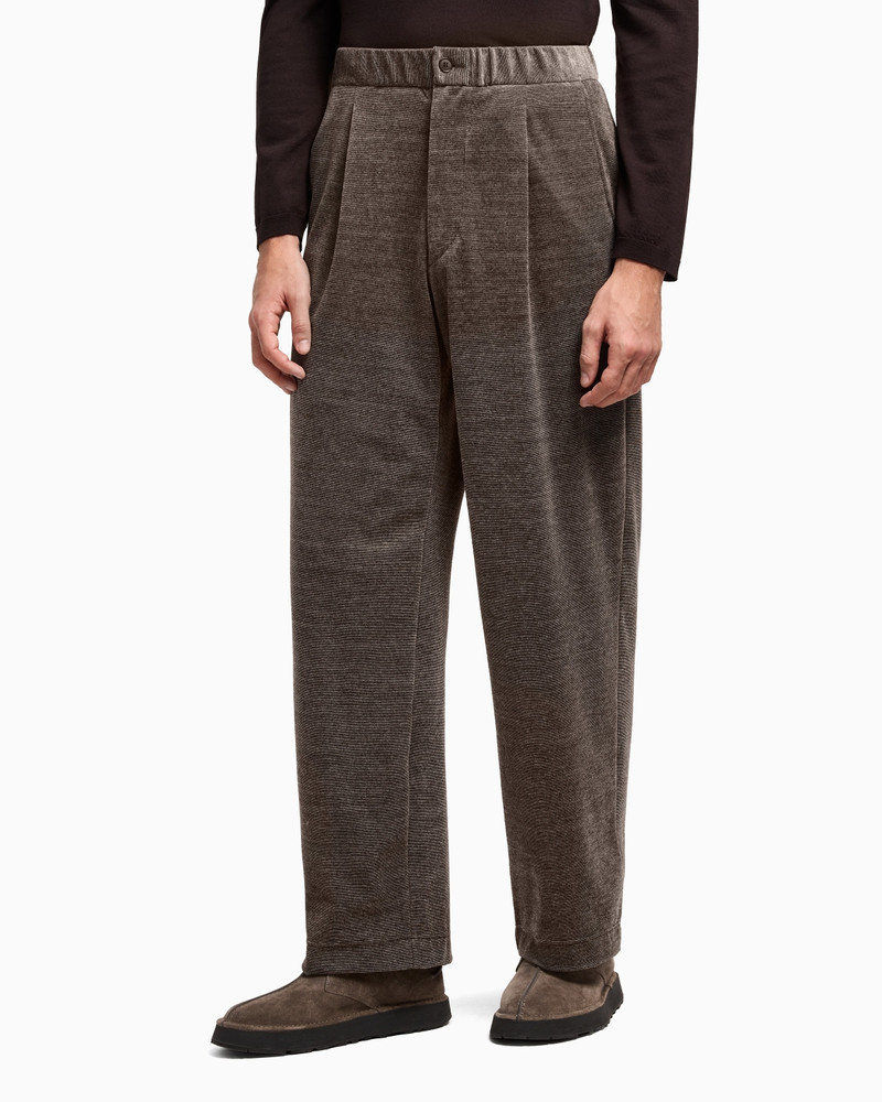 GIORGIO ARMANI ASV SINGLE-PLEAT TROUSERS IN MILLERAIES COTTON JERSEY outlook