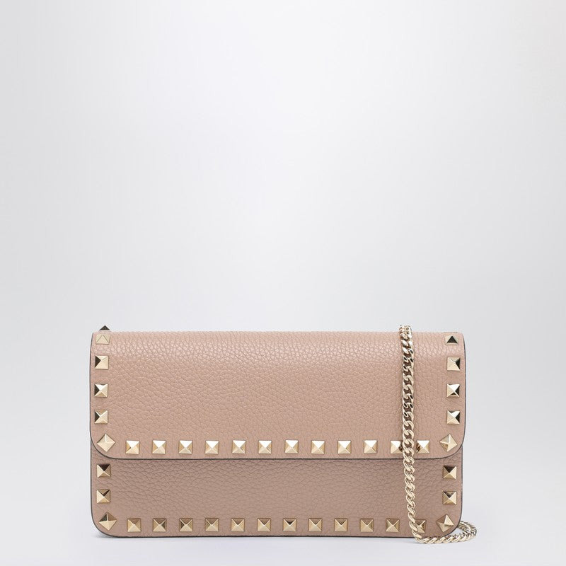 Valentino Garavani Garnet Calfskin Rockstud Chain Wallet Women - 1