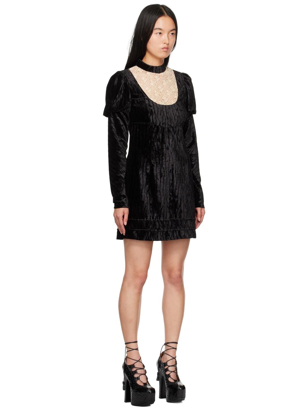 Black Cream Lace Minidress - 2