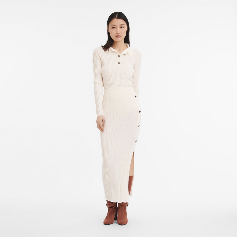 Longchamp Skirt Ivory - Knit outlook