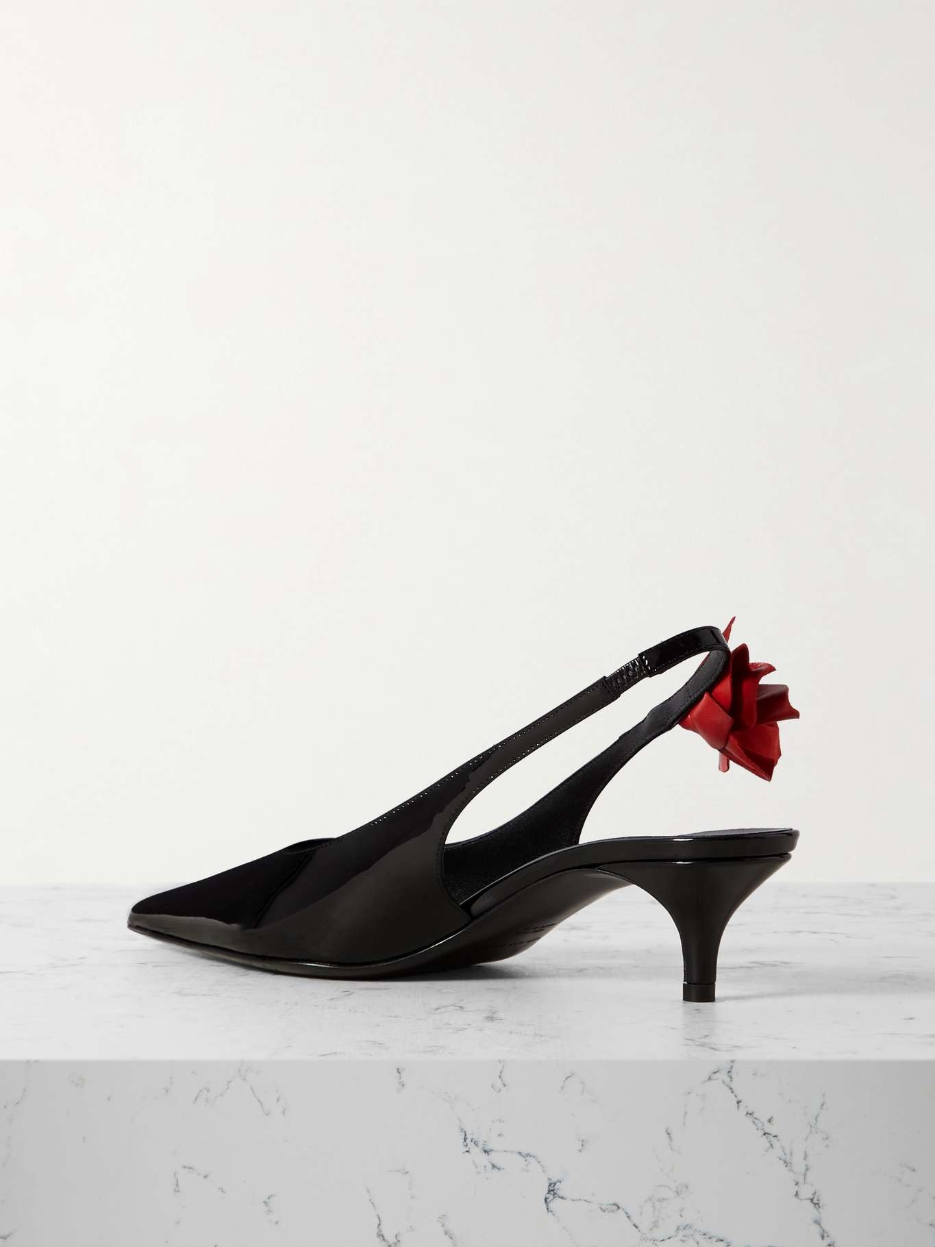 Appliquéd patent-leather slingback pumps - 3