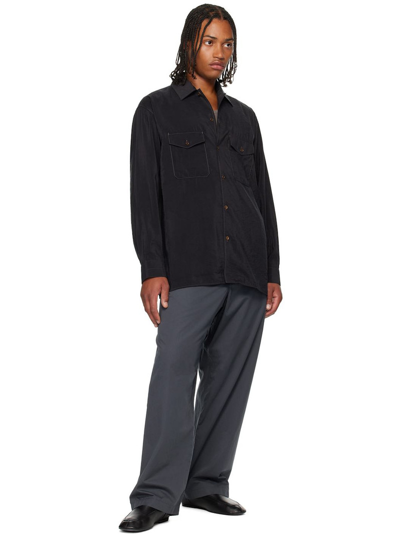 Lemaire Black Convertible Collar Shirt outlook