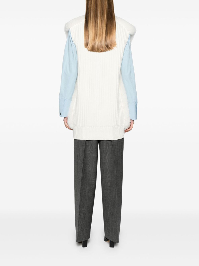 shearling sleeveless cardigan 4