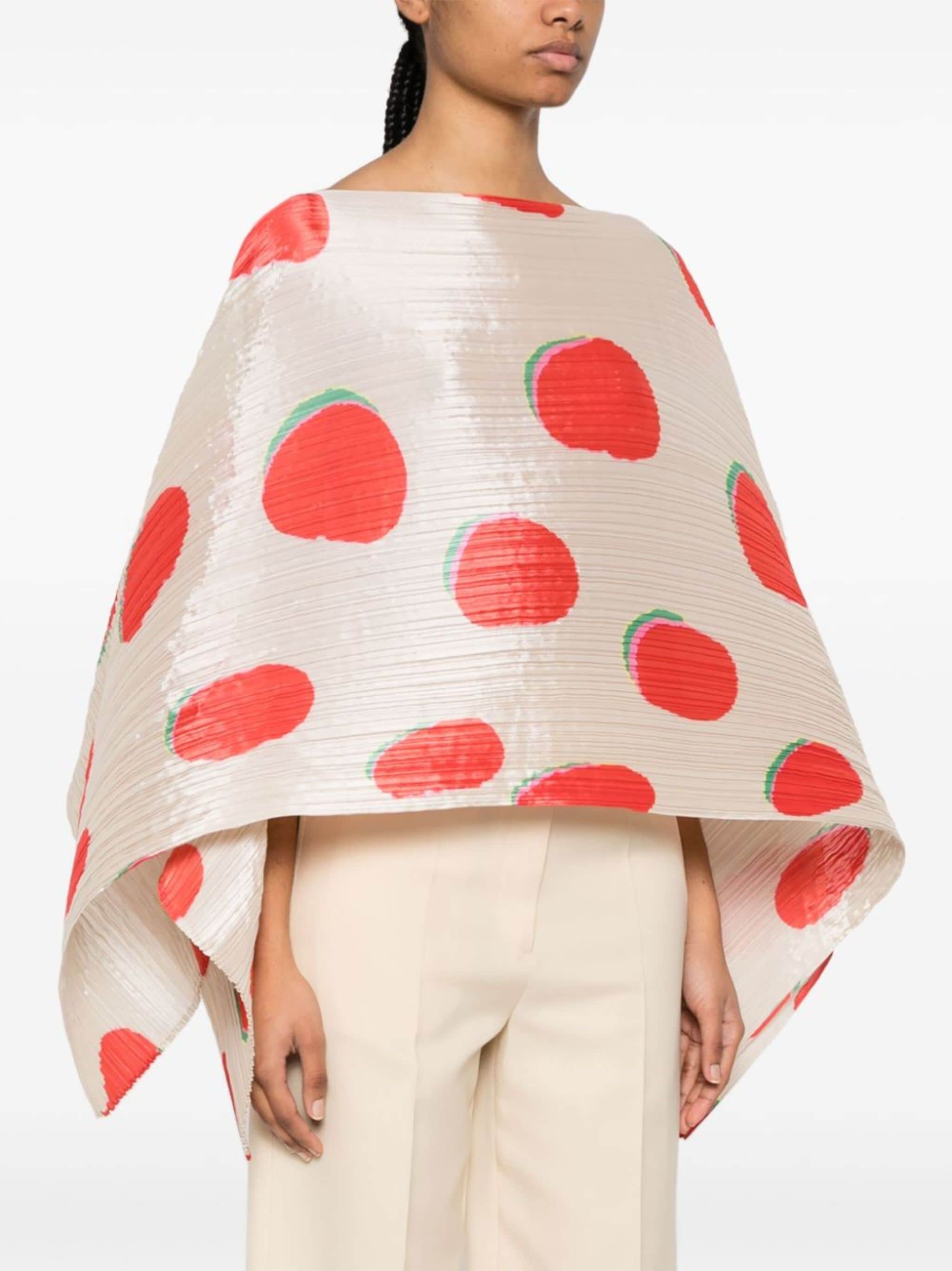 プリーツプリーズ　ストール　BEAN DOTS MADAME-T BEAN DOTS MADAME-T Stole White – ISSEY MIYAKE EU