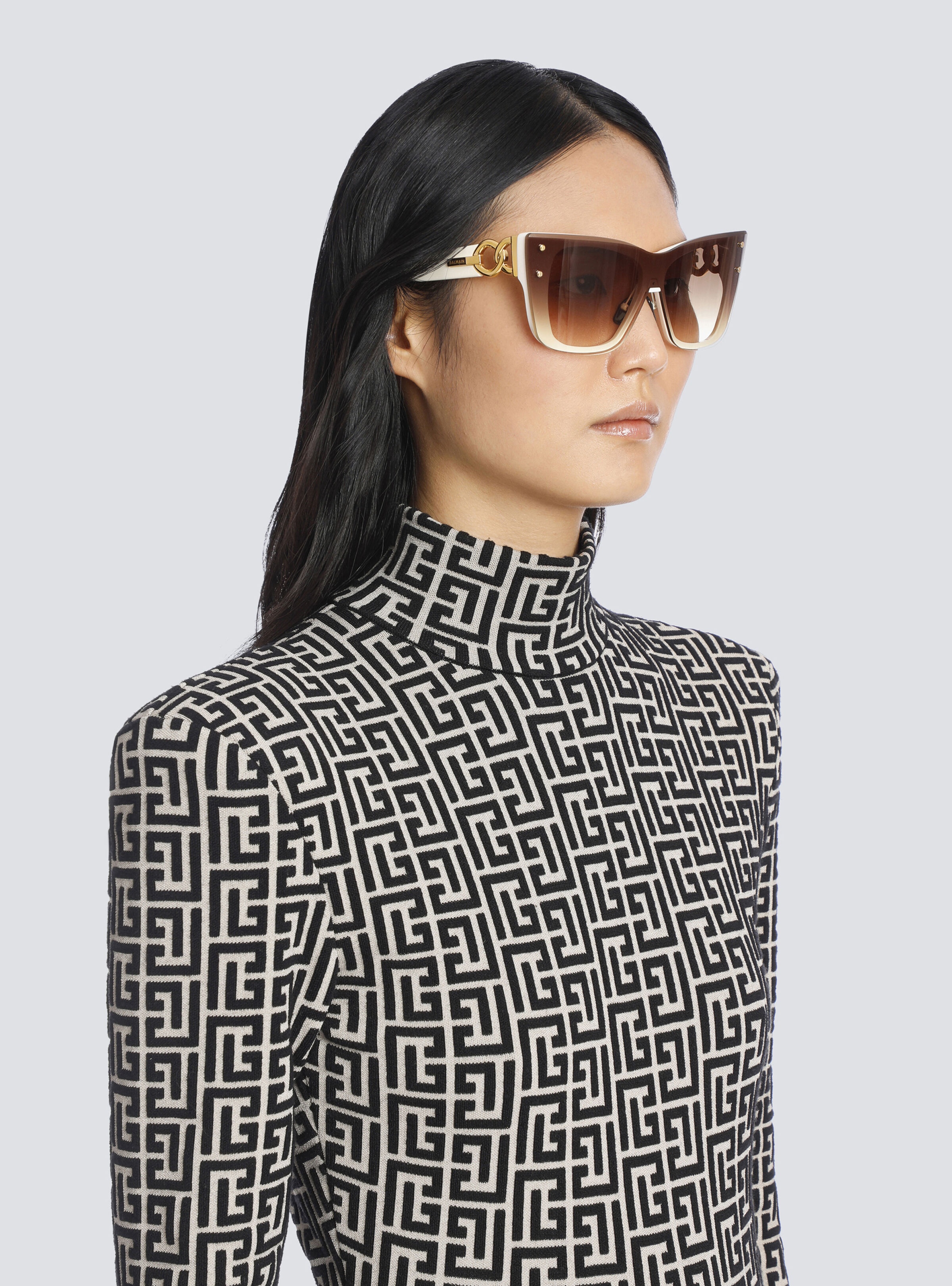 Tortoiseshell-effect titanium Armour sunglasses - 2
