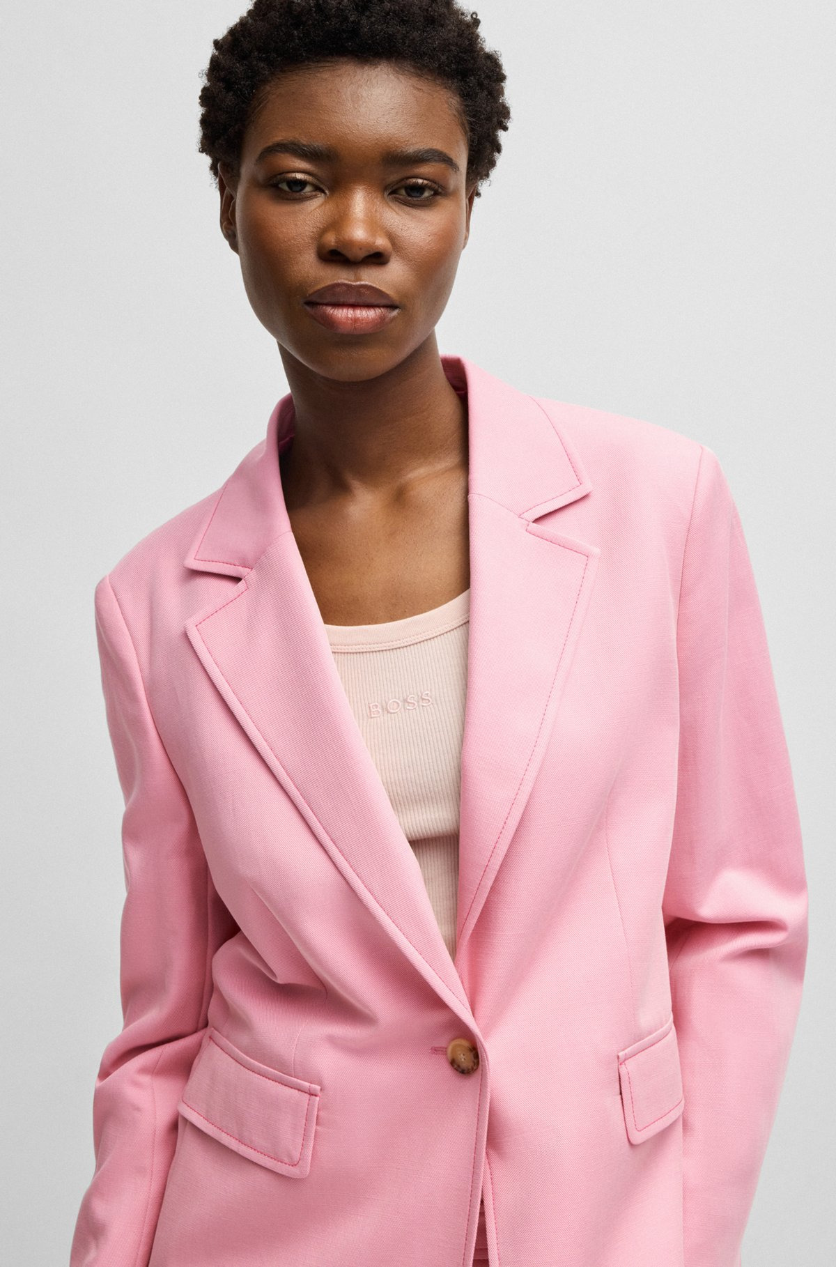 SINGLE-BREASTED BLAZER WITH NOTCH LAPELS - 5