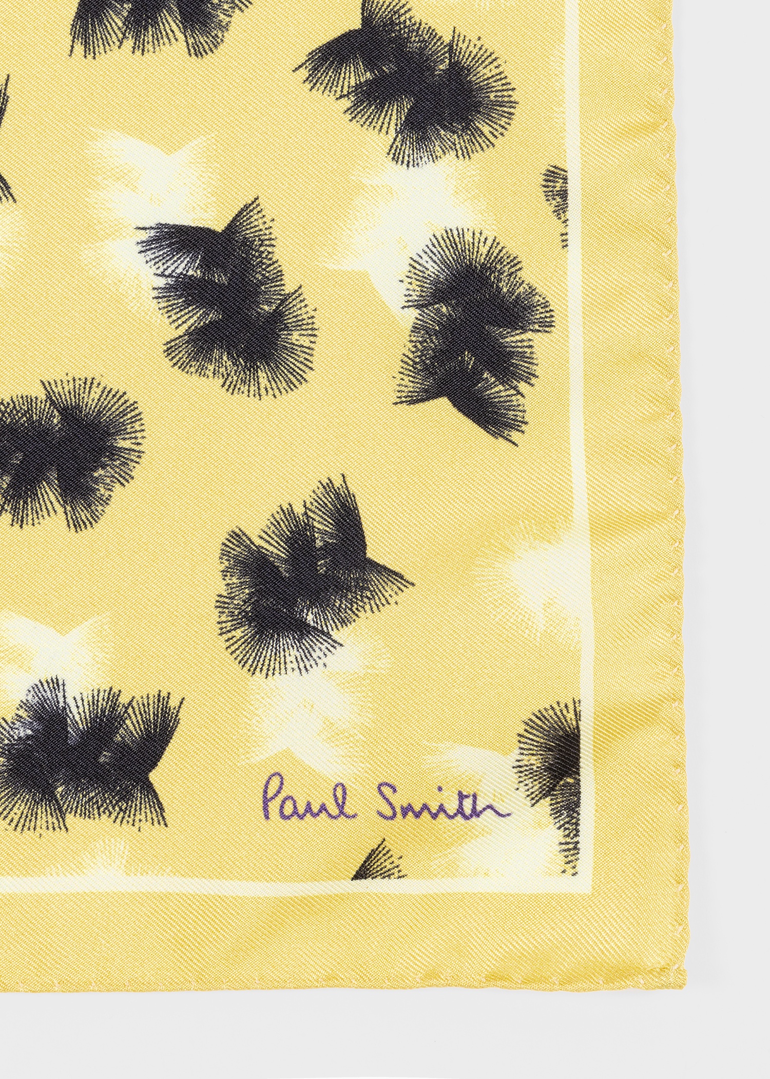 Yellow 'Sunflare' Silk Pocket Square - 3